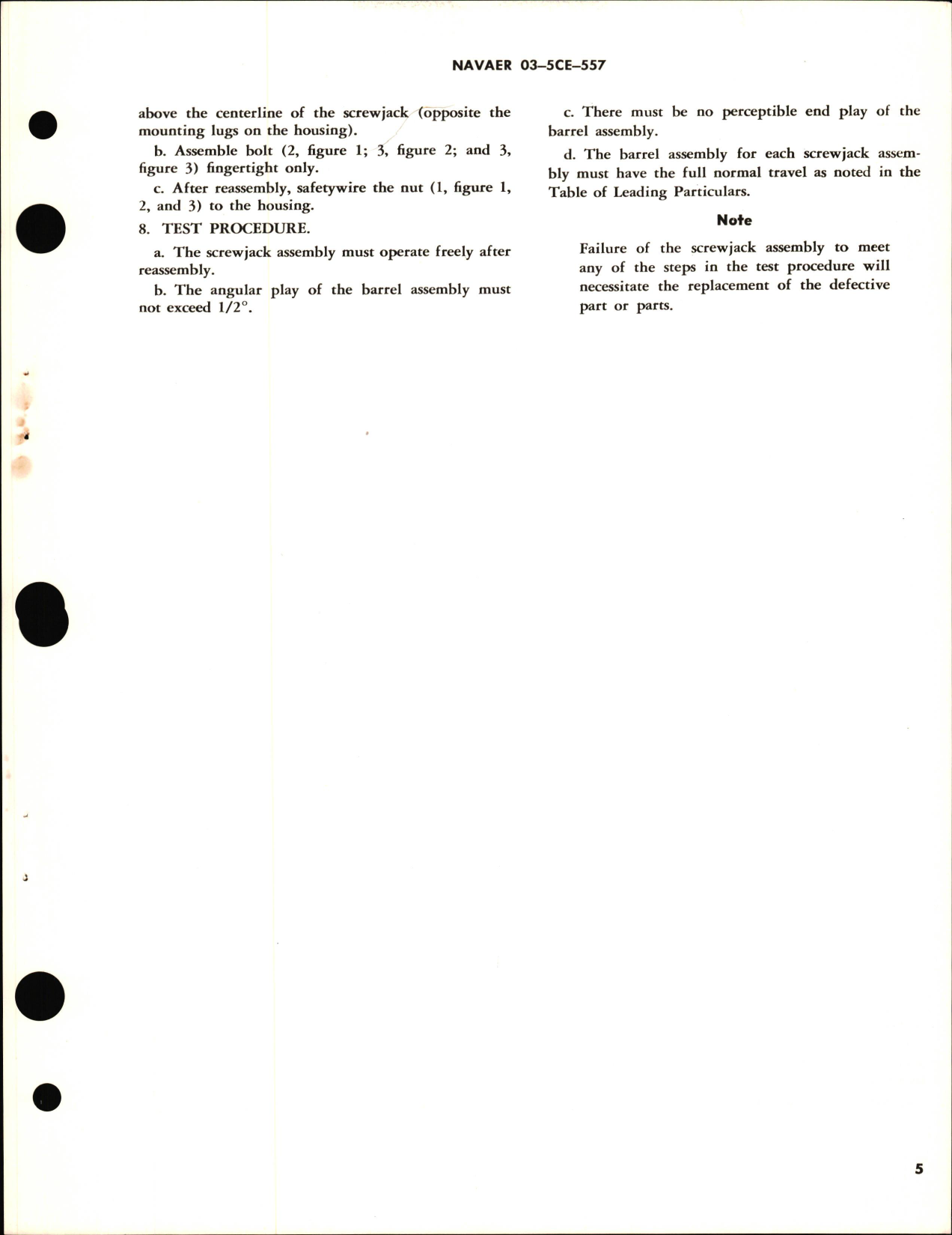 Sample page 5 from AirCorps Library document: Overhaul Instructions with Parts Breakdown for Trim Tab Screwjack Assemblies