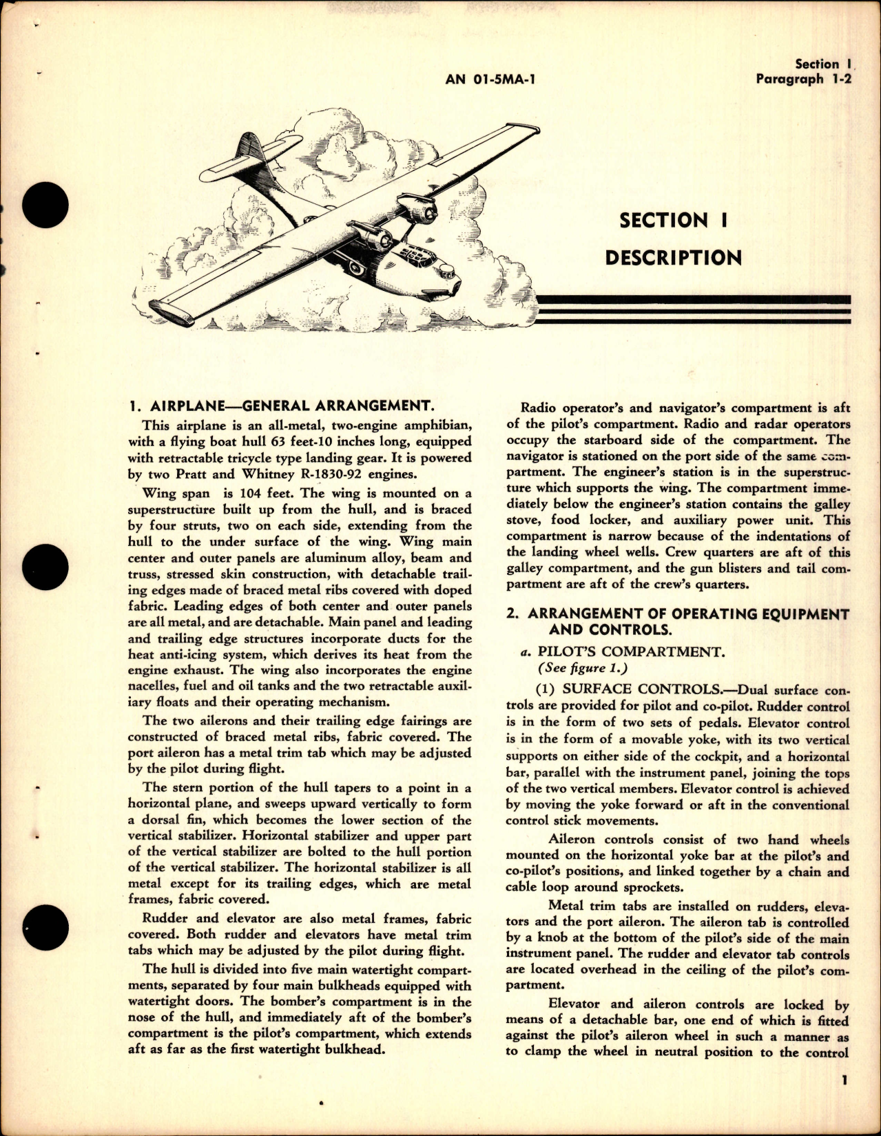 Sample page 5 from AirCorps Library document: Pilot's Flight Operating Instructions for PBY-5A