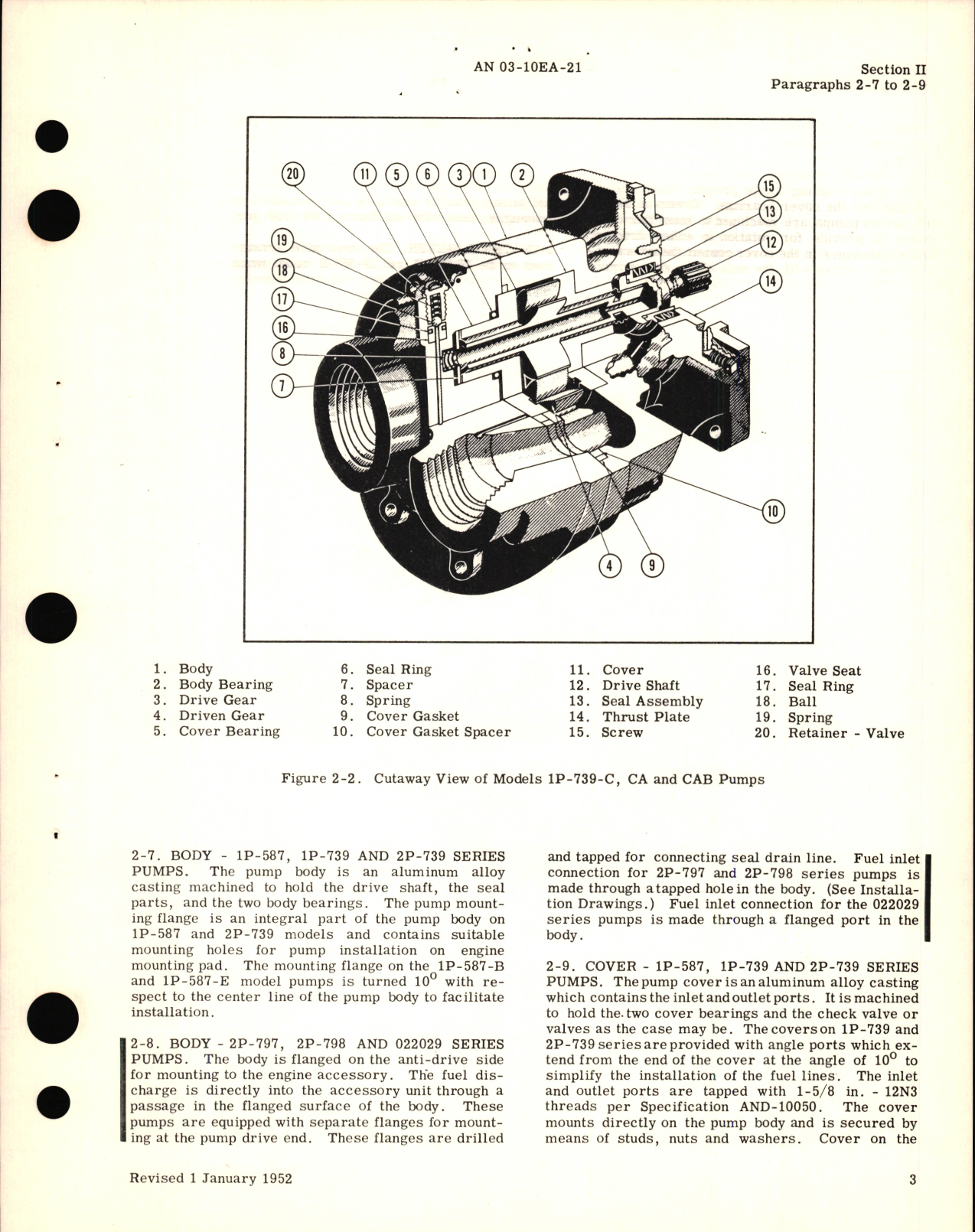 Sample page 9 from AirCorps Library document: Operation, Service, and Overhaul Instructions with Parts Catalog for Engine Driven, Gear Type High Pressure Fuel Pumps 