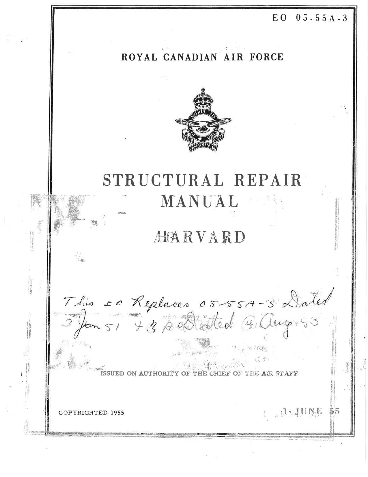 Sample page 1 from AirCorps Library document: Structural Repair Manual for Harvard