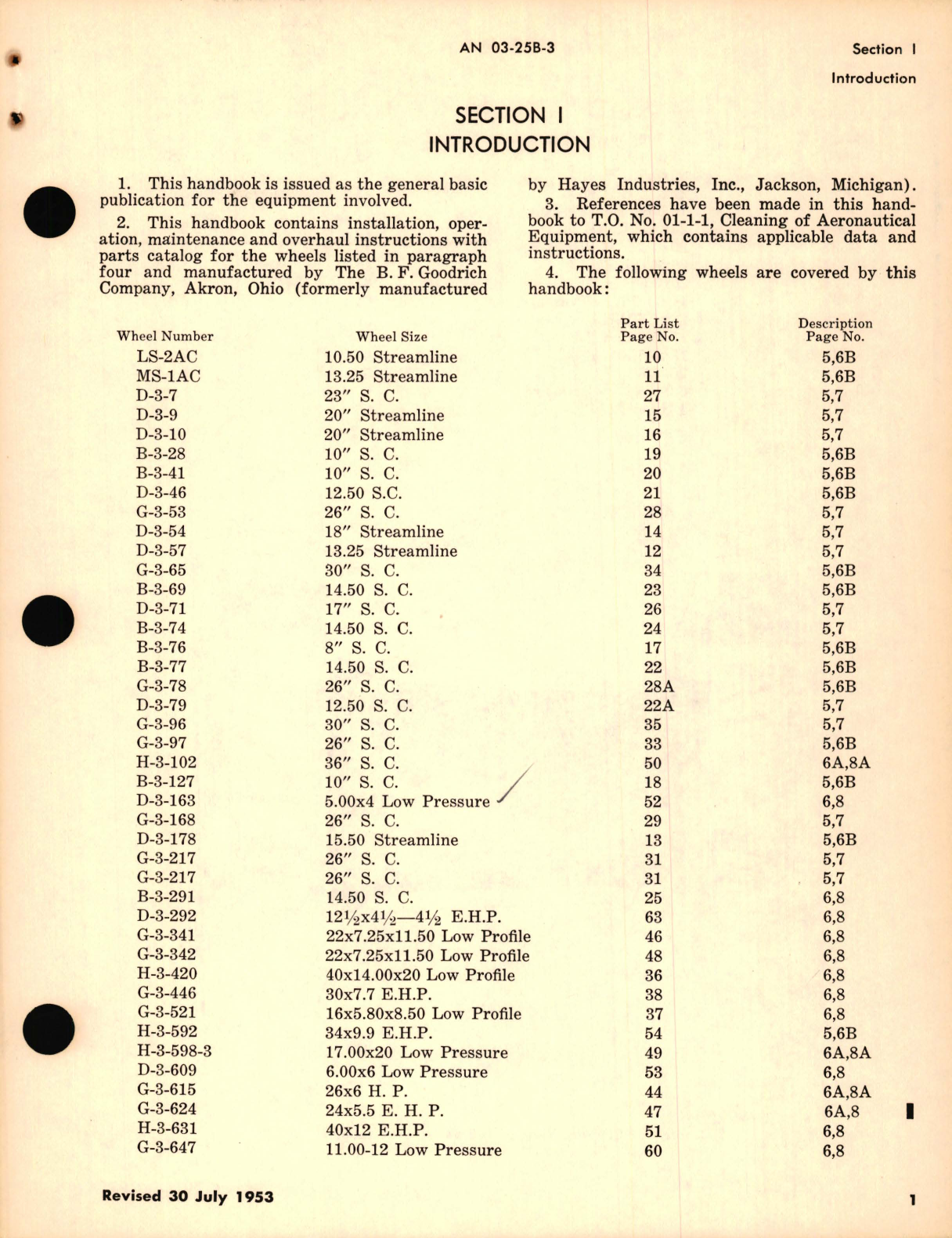 Sample page 7 from AirCorps Library document: Operation, Service, and Overhaul Instructions with Parts Catalog for Nose and Tail Wheels