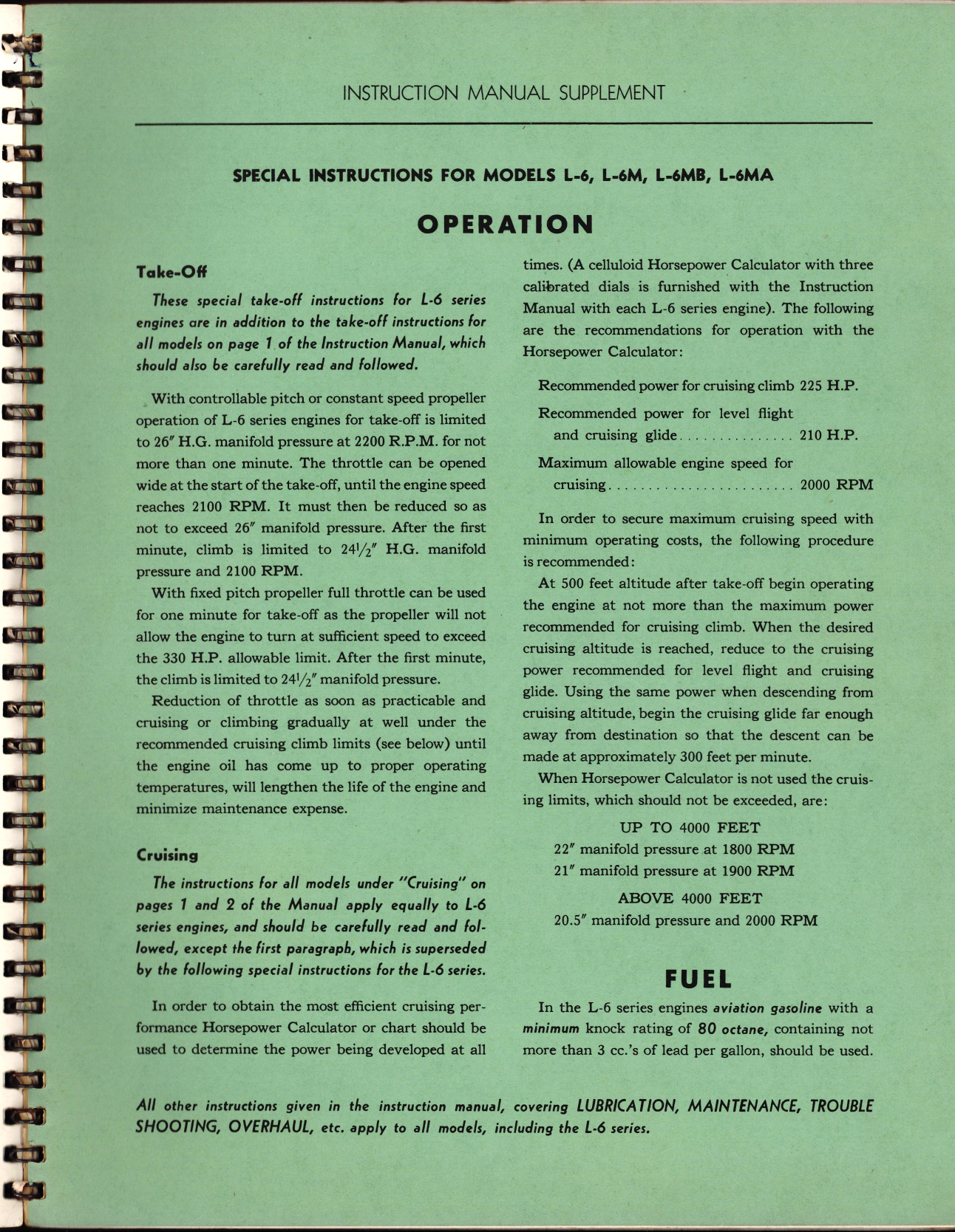 Sample page 9 from AirCorps Library document: Instruction Manual and Parts Price List for Jacob Aircraft Engines Models L-4, -4M, -4MB, -4MA7, L-5, -5M, -5MB, -5MA7, L-6, -6M, -6MB, -6 MA