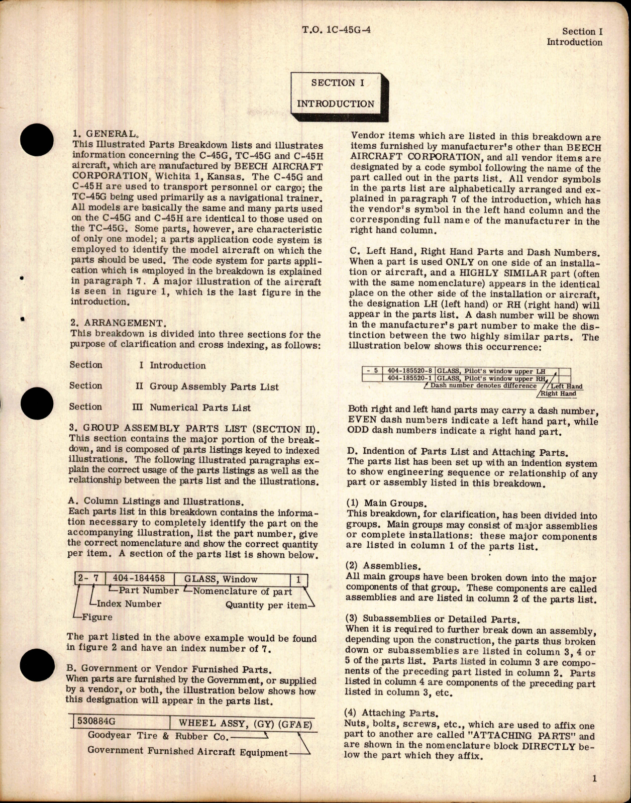 Sample page 7 from AirCorps Library document: Illustrated Parts Breakdown for C-45G, TC-45G, and C-45H