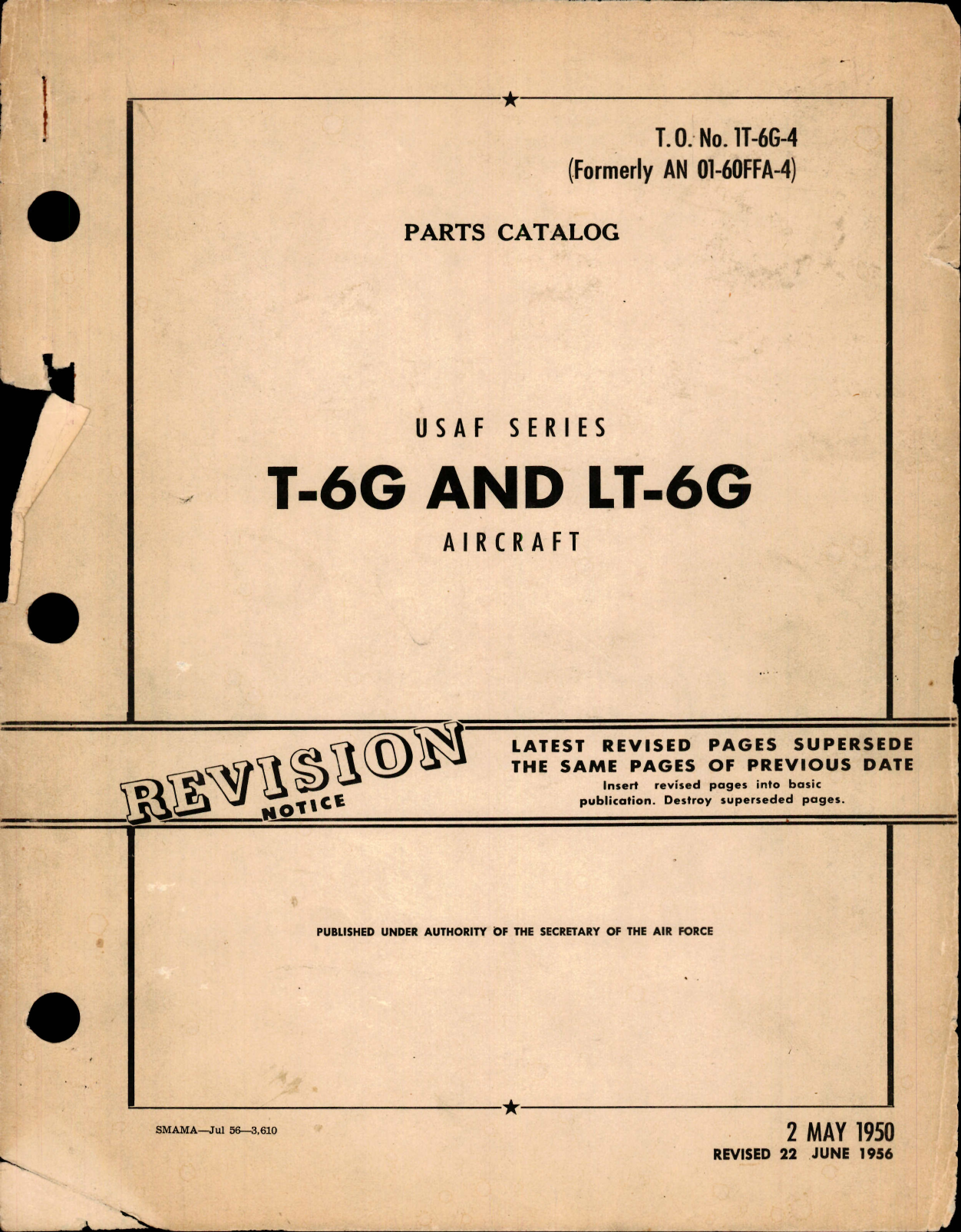 Sample page 1 from AirCorps Library document: Parts Catalog for T-6G and LT-6G