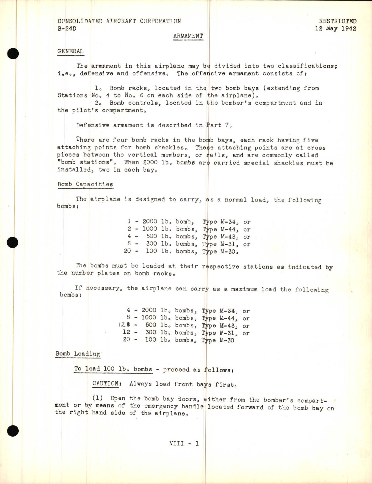 Sample page 5 from AirCorps Library document: Armament Lecture, B-24D Model - Familiarization Manual