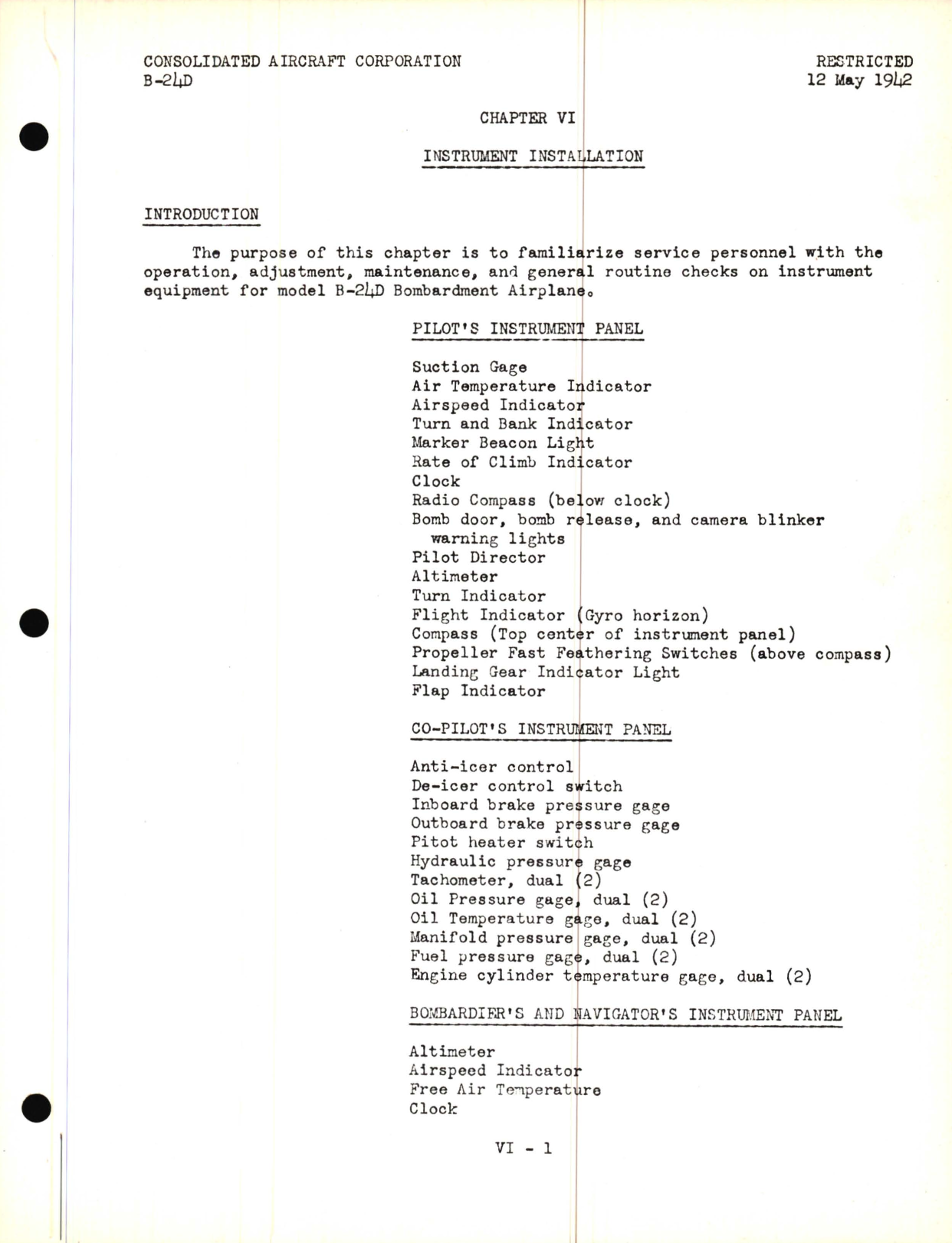 Sample page 5 from AirCorps Library document: Instruments and Vacuum System Lecture, B-24D Model - Familiarization Manual