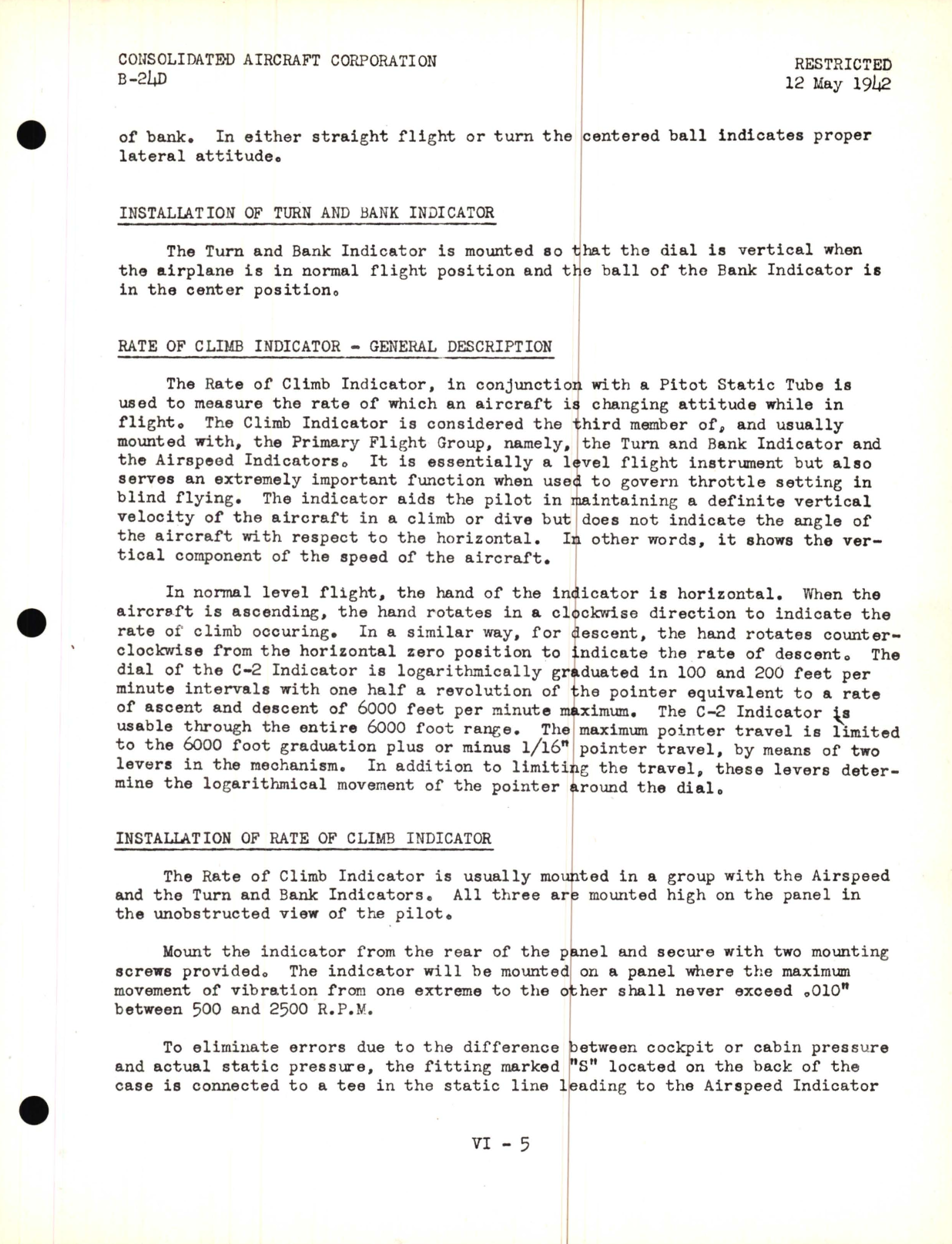 Sample page 9 from AirCorps Library document: Instruments and Vacuum System Lecture, B-24D Model - Familiarization Manual