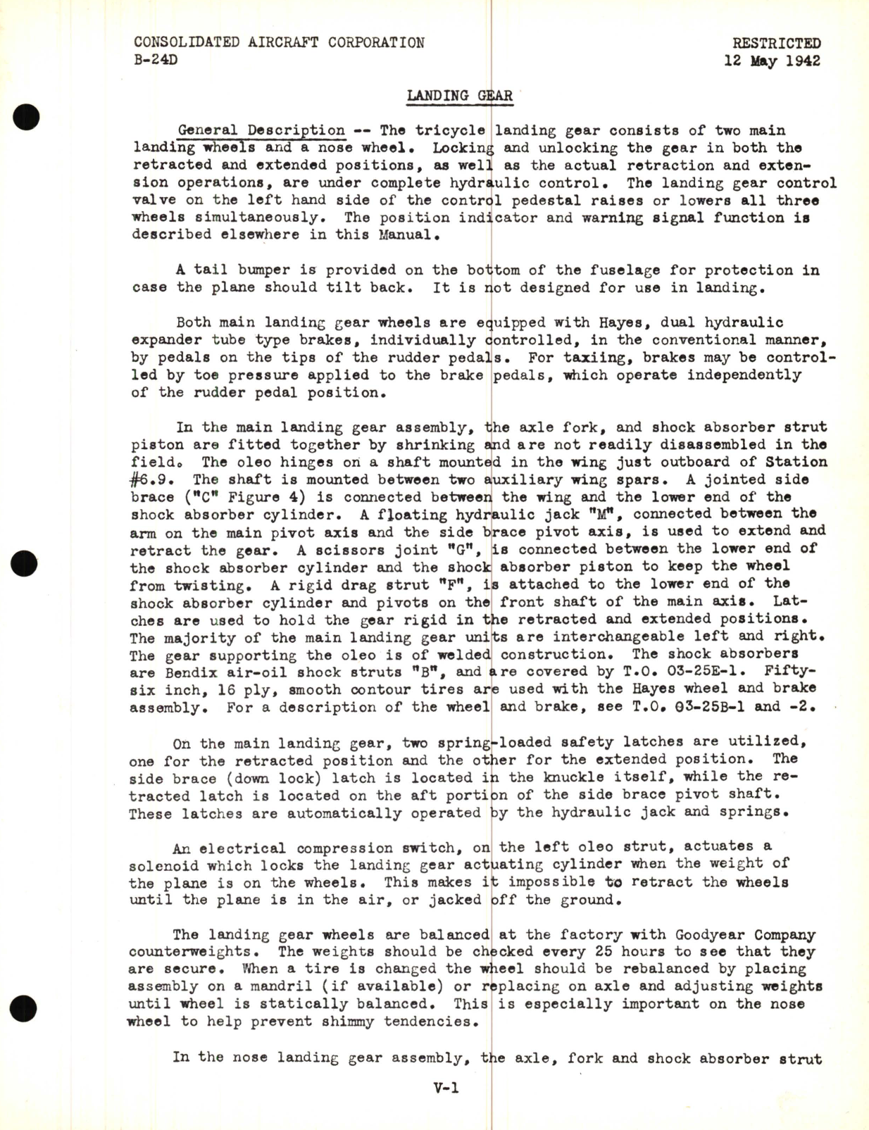 Sample page 5 from AirCorps Library document: Landing Gear Lecture, B-24D Model - Familiarization Manual