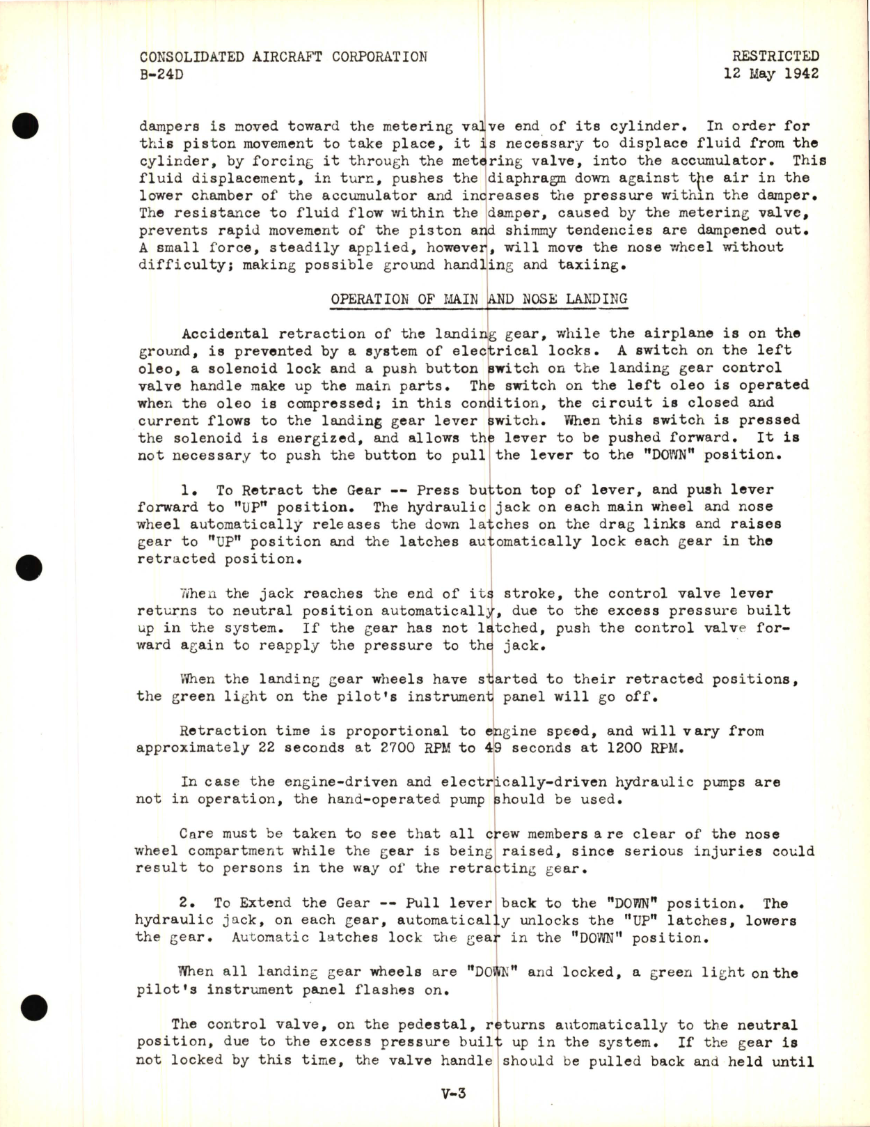 Sample page 7 from AirCorps Library document: Landing Gear Lecture, B-24D Model - Familiarization Manual