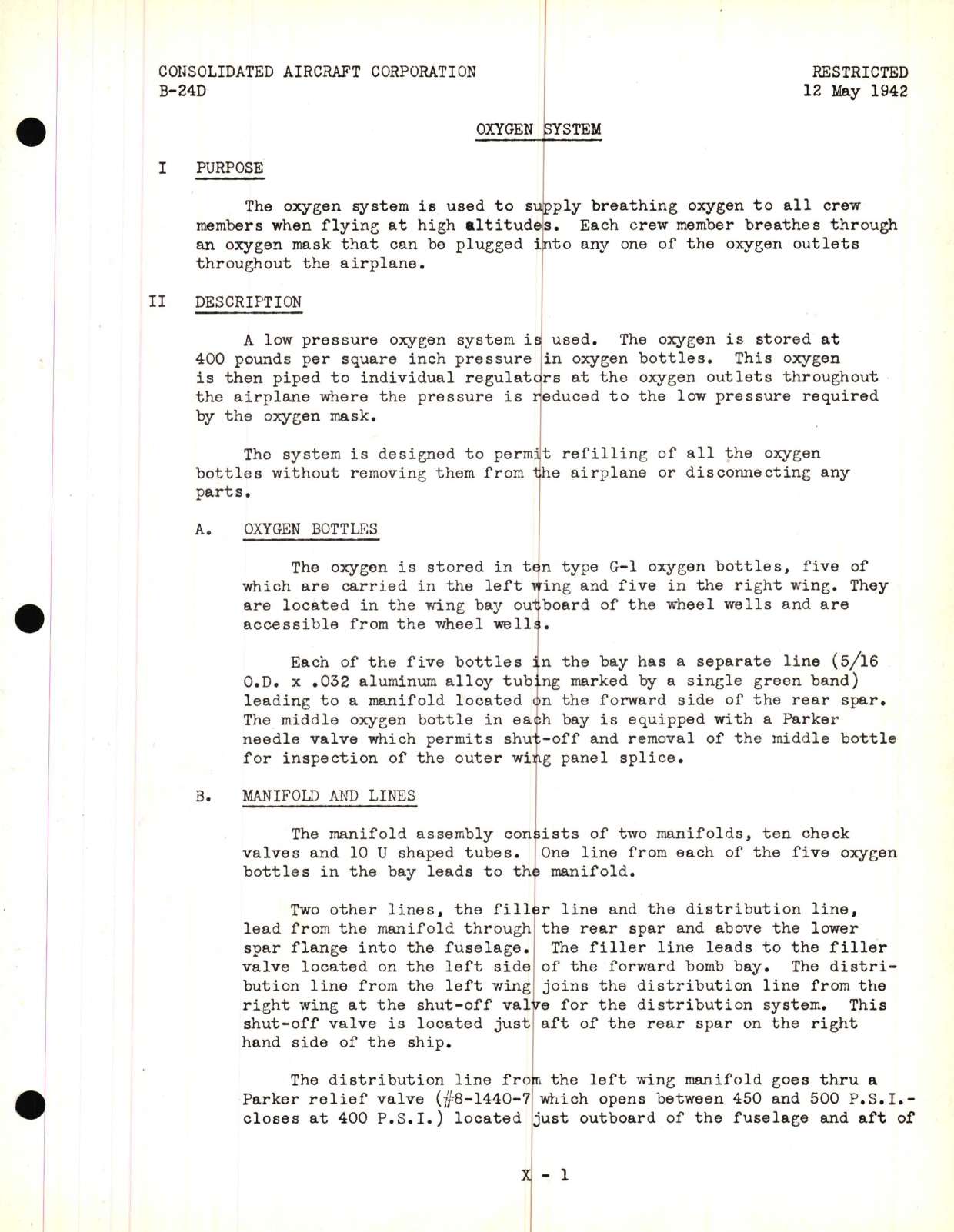 Sample page 5 from AirCorps Library document: Oxygen System Lecture, B-24D Model - Familiarization Manual