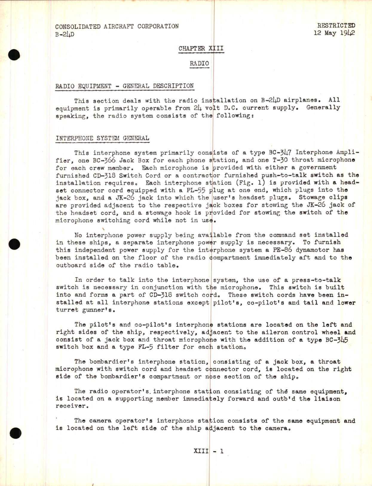 Sample page 5 from AirCorps Library document: Radio Equipment Lecture, B-24D Model - Familiarization Manual