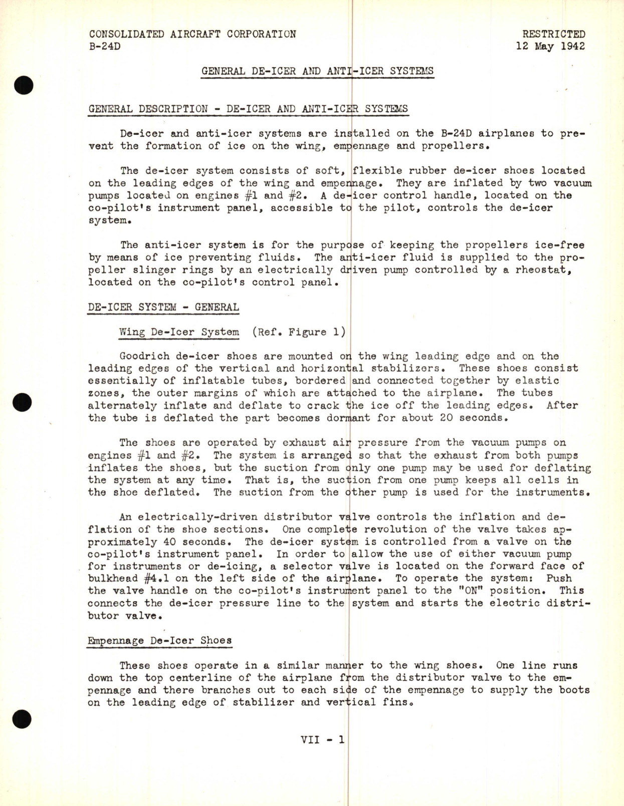 Sample page 5 from AirCorps Library document: De-Icer, Anti-Icer and Airspeed Lines Lecture, B-24D Model - Familiarization Manual