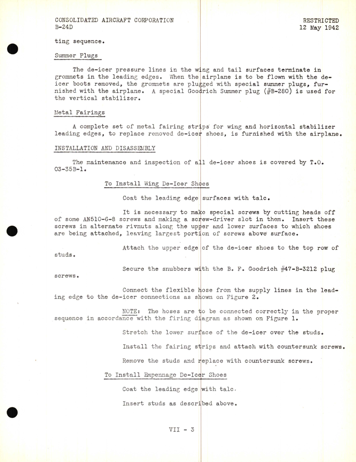 Sample page 7 from AirCorps Library document: De-Icer, Anti-Icer and Airspeed Lines Lecture, B-24D Model - Familiarization Manual