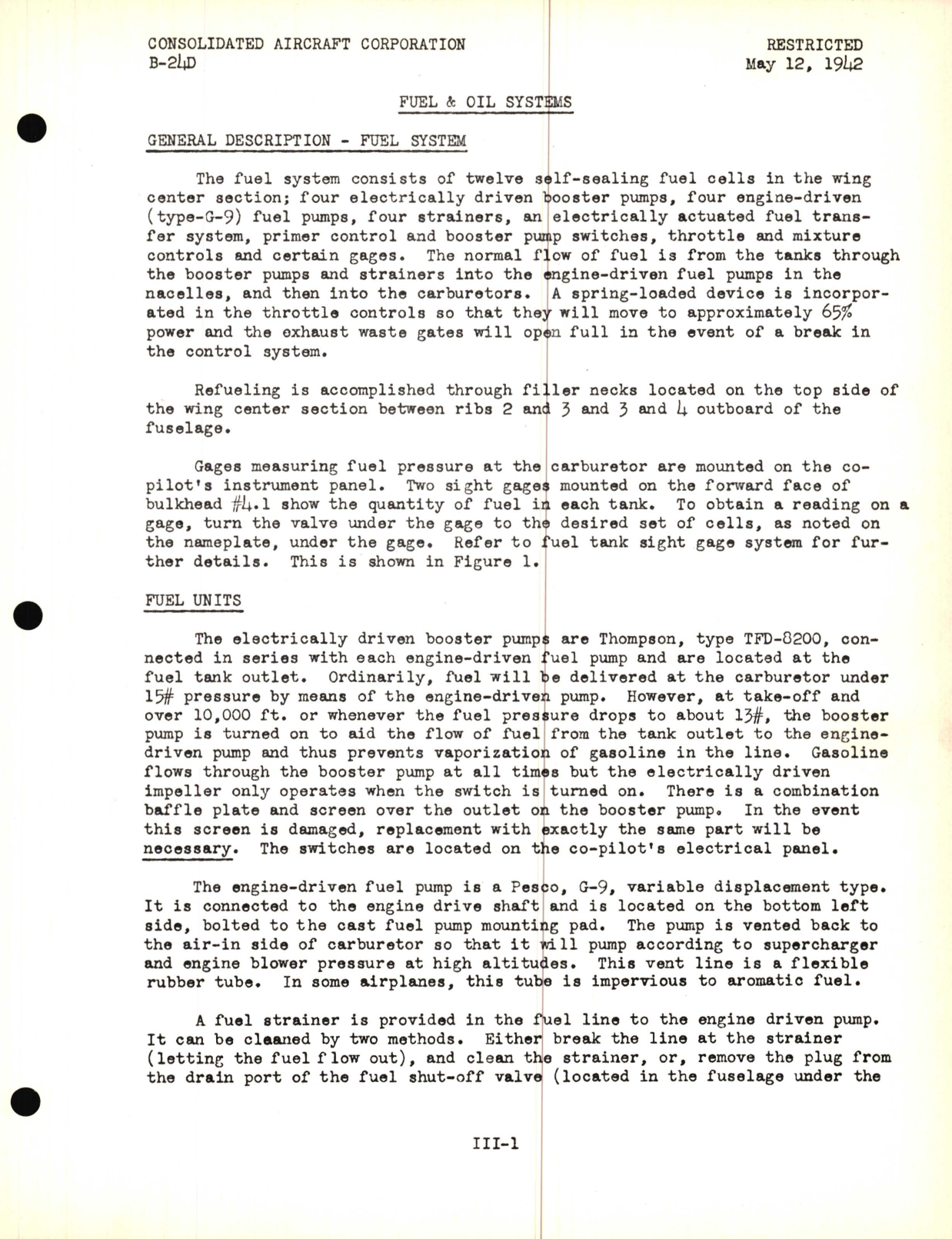 Sample page 5 from AirCorps Library document: Fuel and Oil Systems Lecture, B-24D Model - Familiarization Manual