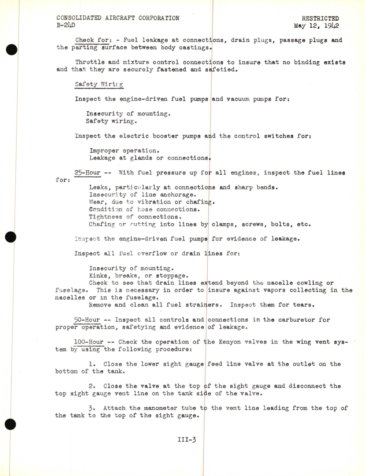 Sample page 7 from AirCorps Library document: Fuel and Oil Systems Lecture, B-24D Model - Familiarization Manual