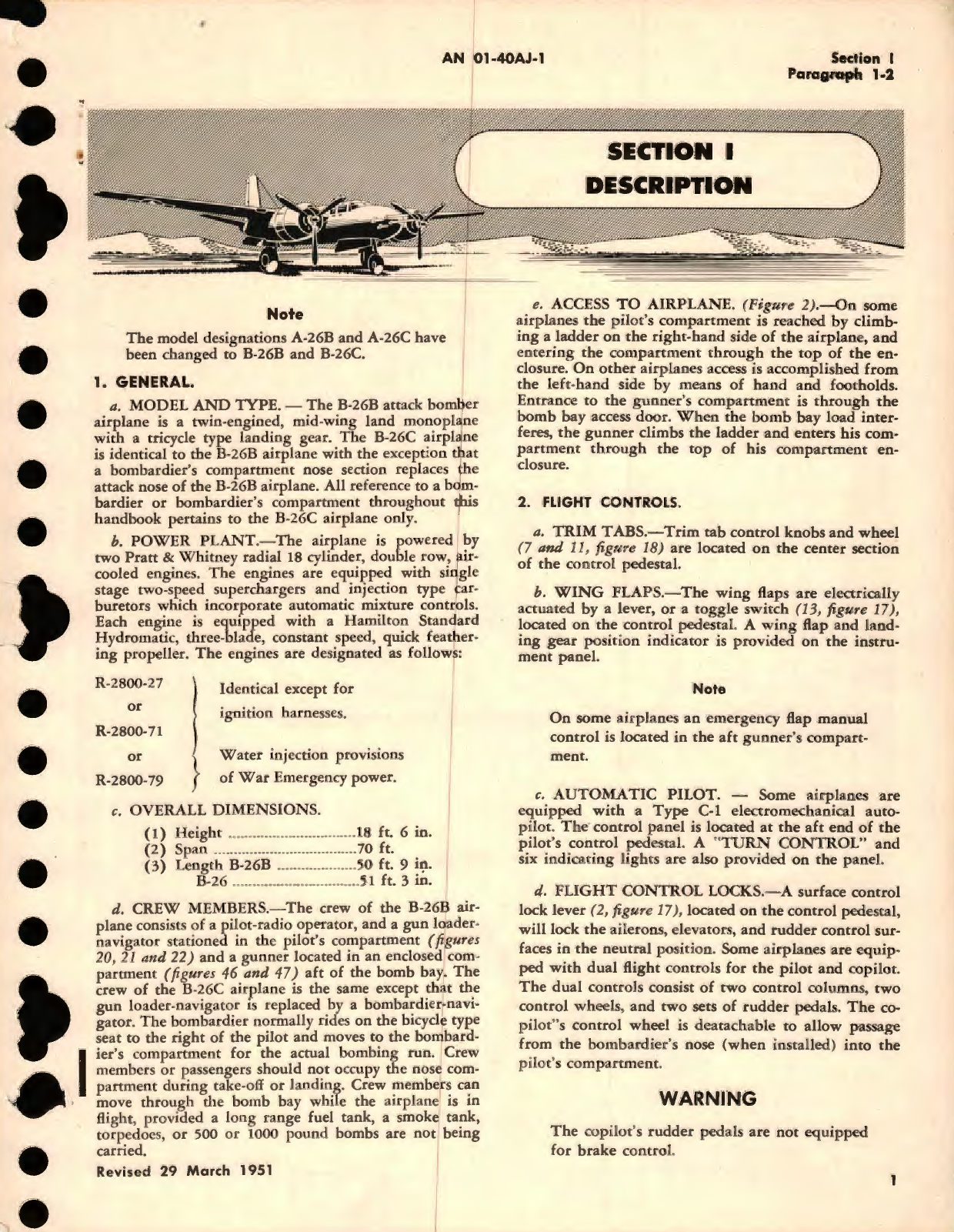 Sample page 5 from AirCorps Library document: Pilot's Handbook for Army Models A-26B and A-26C Airplanes