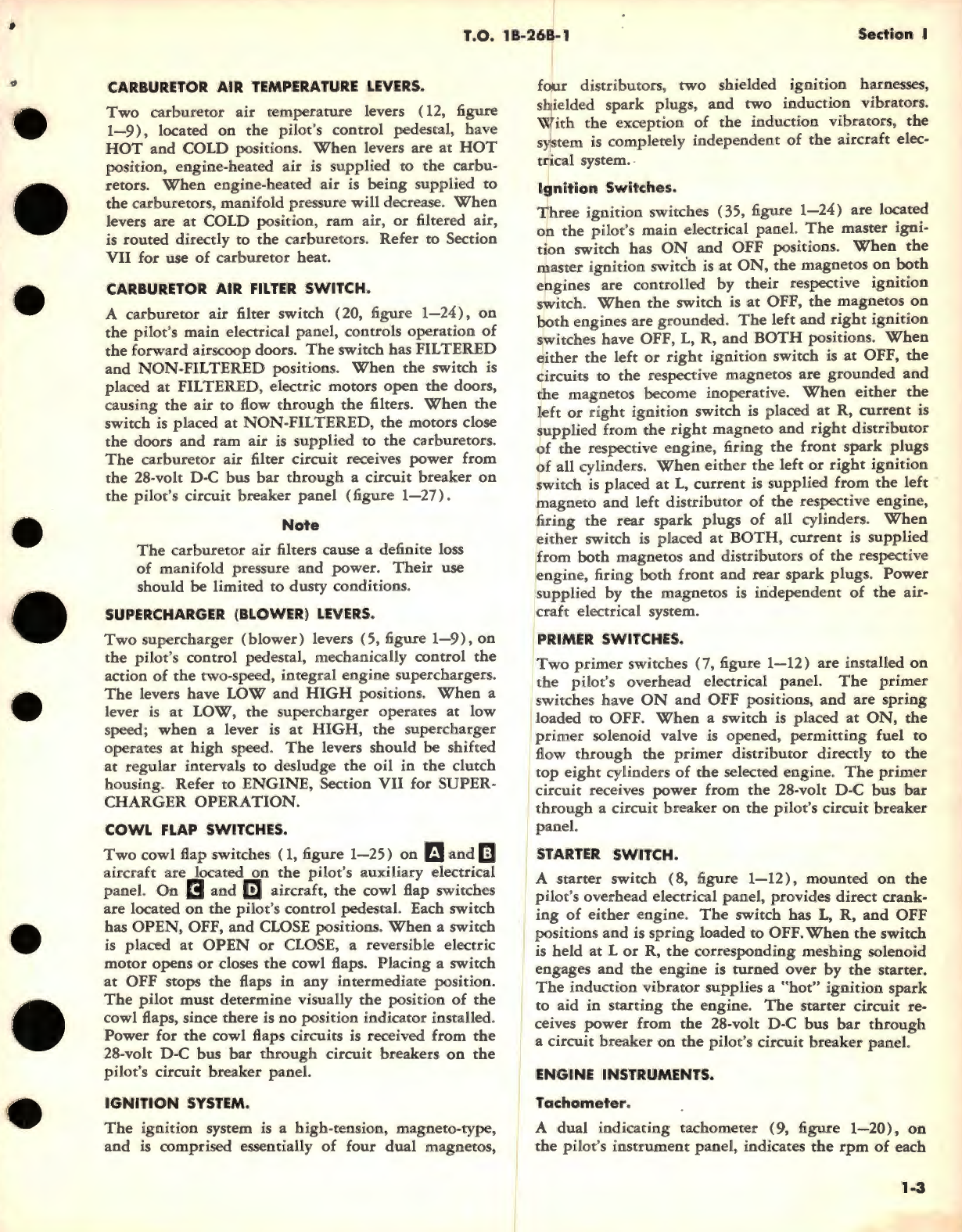 Sample page 5 from AirCorps Library document: T.O. No. 1B-26B-1, Formerly AN 01-40AJ-1, Handbook Flight Operating Instructions for USA Series B-26B, B-26C Navy Model JD-1 Aircraft