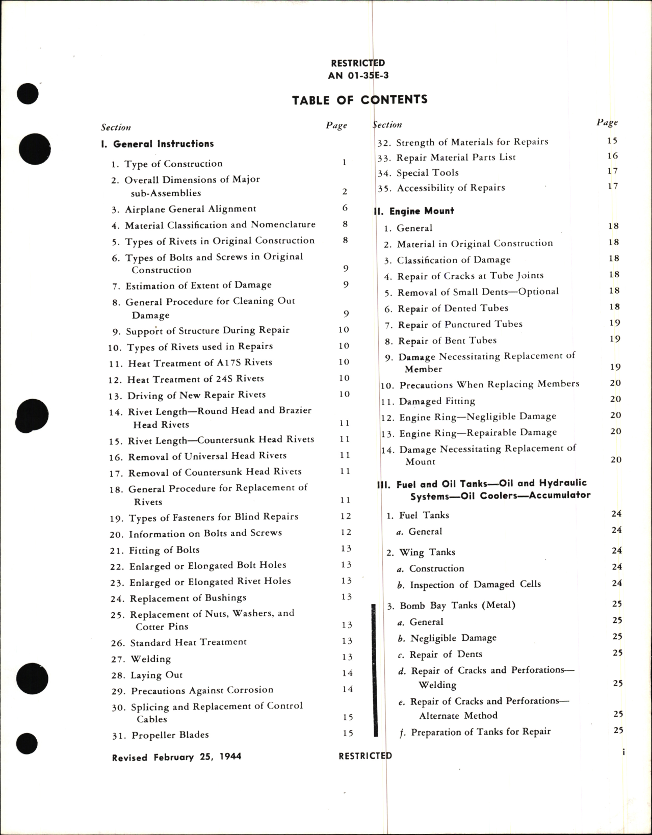 Sample page 5 from AirCorps Library document: Structural Repair Instructions for Army Model B-26 Series British Models Marauder I, II, and III Navy Model JM-1 Airplanes