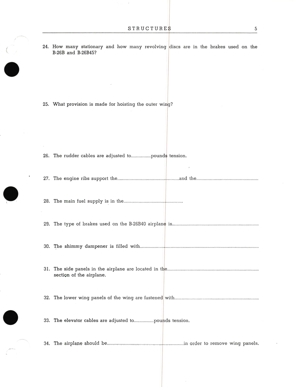 Sample page 7 from AirCorps Library document: B-26, Study Assignment and Questionnaire for the 20th Army Air Forces Technical Training Detachment