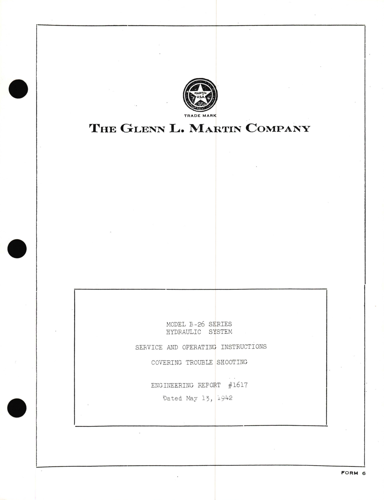 Sample page 1 from AirCorps Library document: Service and Operation Instructions for Covering Trouble Shooting for Model B-26 Series hydraulic System