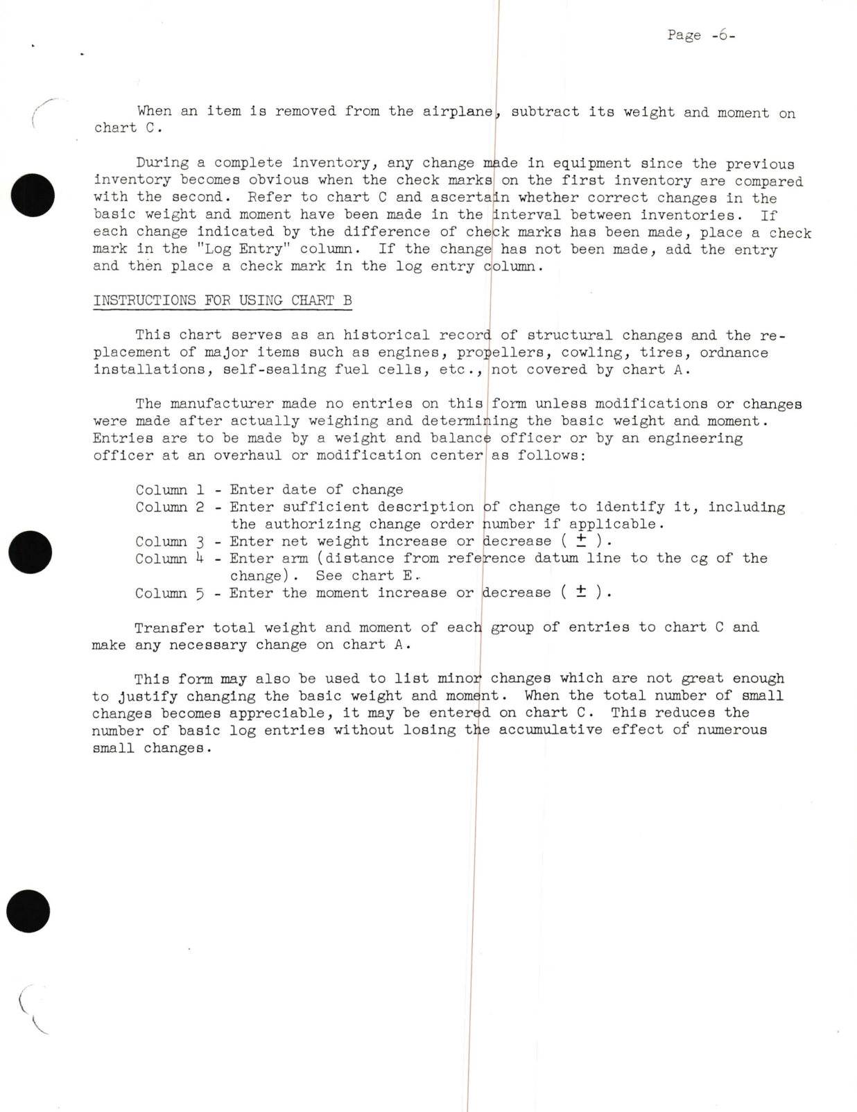 Sample page 7 from AirCorps Library document: Weight and Balance Data - 20th Army Air Forces Technical Training Detachment