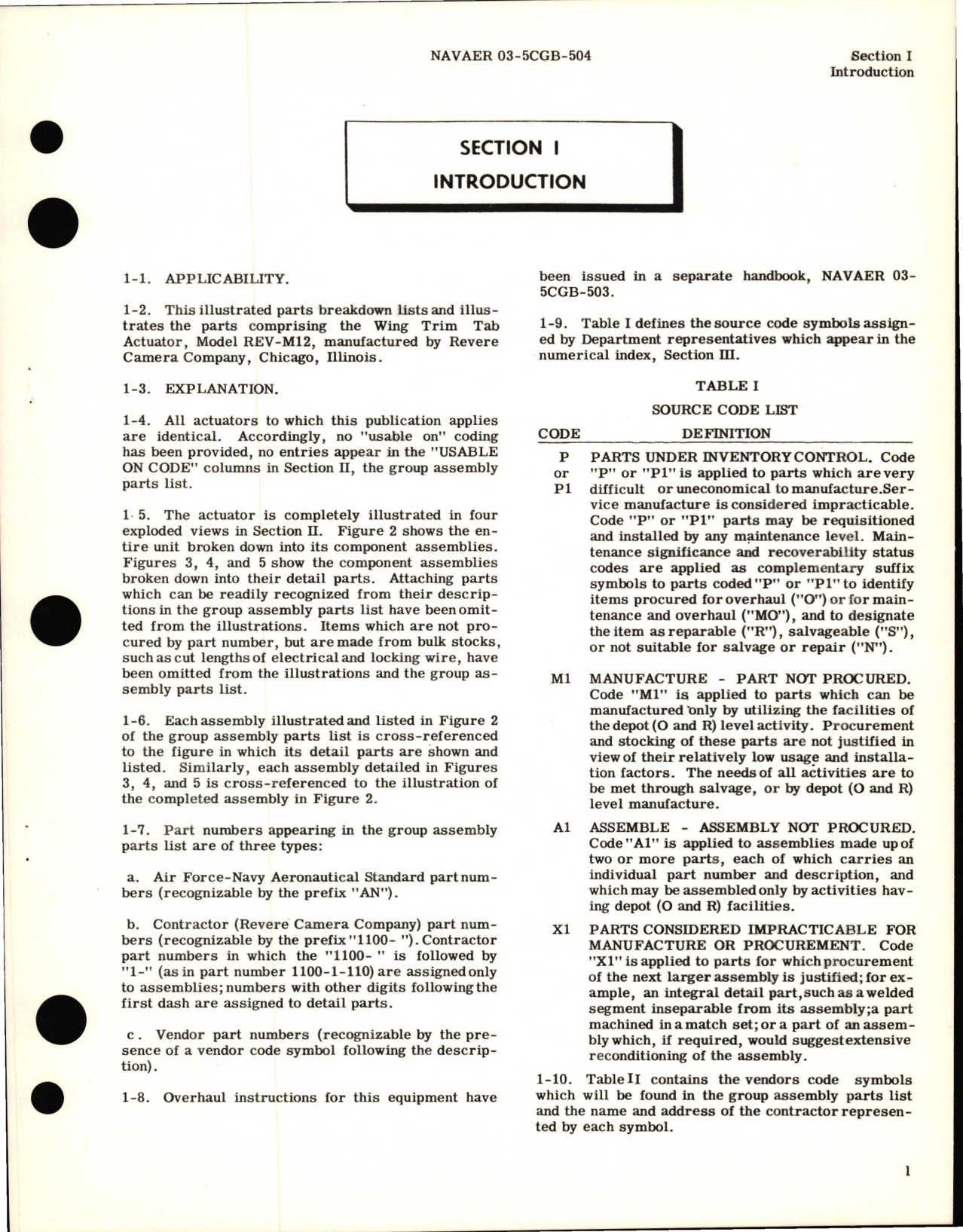 Sample page 5 from AirCorps Library document: Illustrated Parts Breakdown for Wing Trim Tab Actuator Model REV-M12 - Part 1100-1-166 