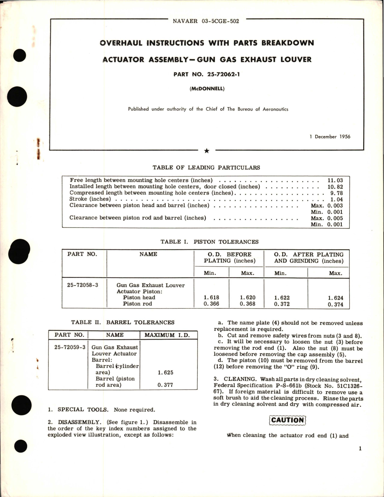 Sample page 1 from AirCorps Library document: Overhaul Instructions with Parts Breakdown for Actuator Assembly, Gun Gas Exhaust Louver - Part 25-72062-1 