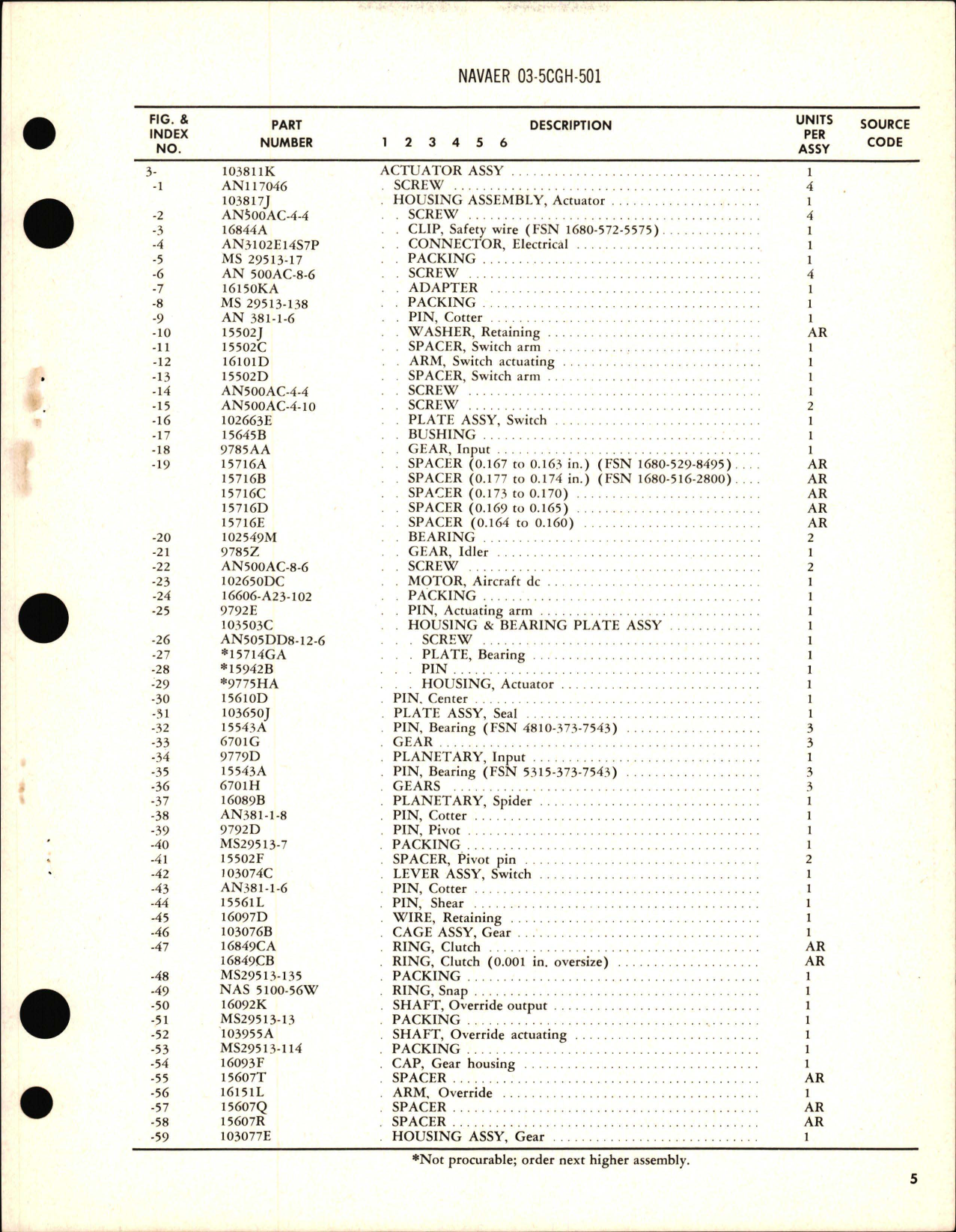 Sample page 5 from AirCorps Library document: Overhaul Instructions with Parts Breakdown for Actuator Assembly - Part 103811K 