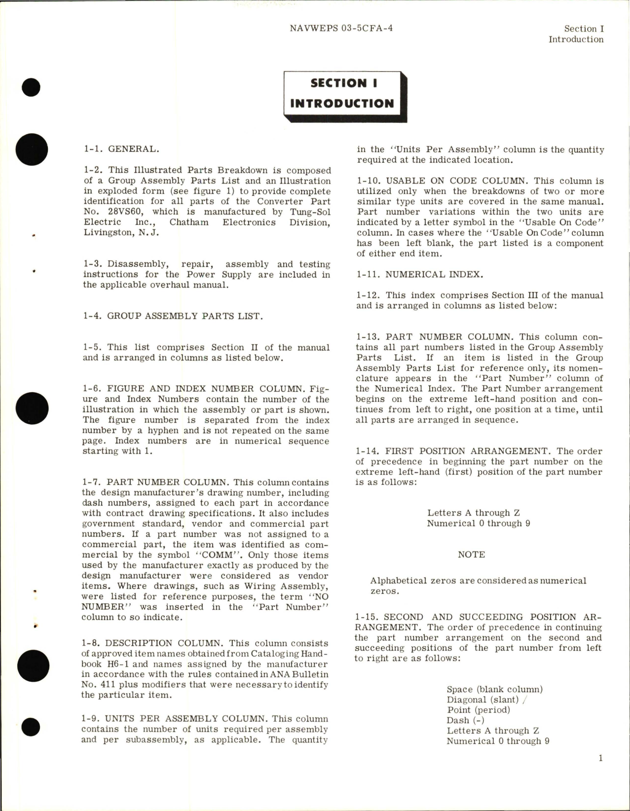 Sample page 5 from AirCorps Library document: Illustrated Parts Breakdown for Converter, 60 Ampere, Class A - Part 28VS60 - Type MS28124-1 