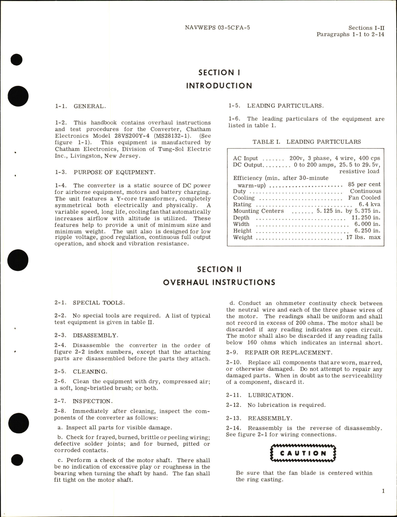 Sample page 5 from AirCorps Library document: Overhaul Instructions for Class A Converter, 200 Ampere - Part 28VS200Y-4 - Type MS28132-1 