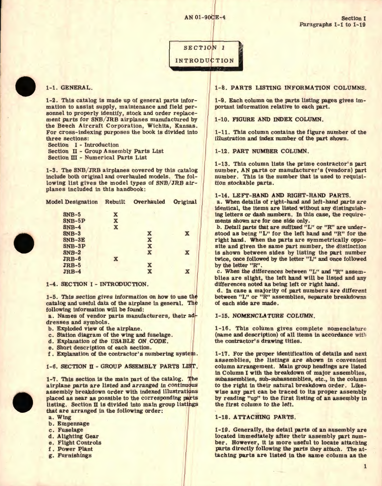 Sample page 7 from AirCorps Library document: Illustrated Parts Breakdown for Navy Models JRB-4, -5, -6, SNB-4, -5, -5P Aircraft