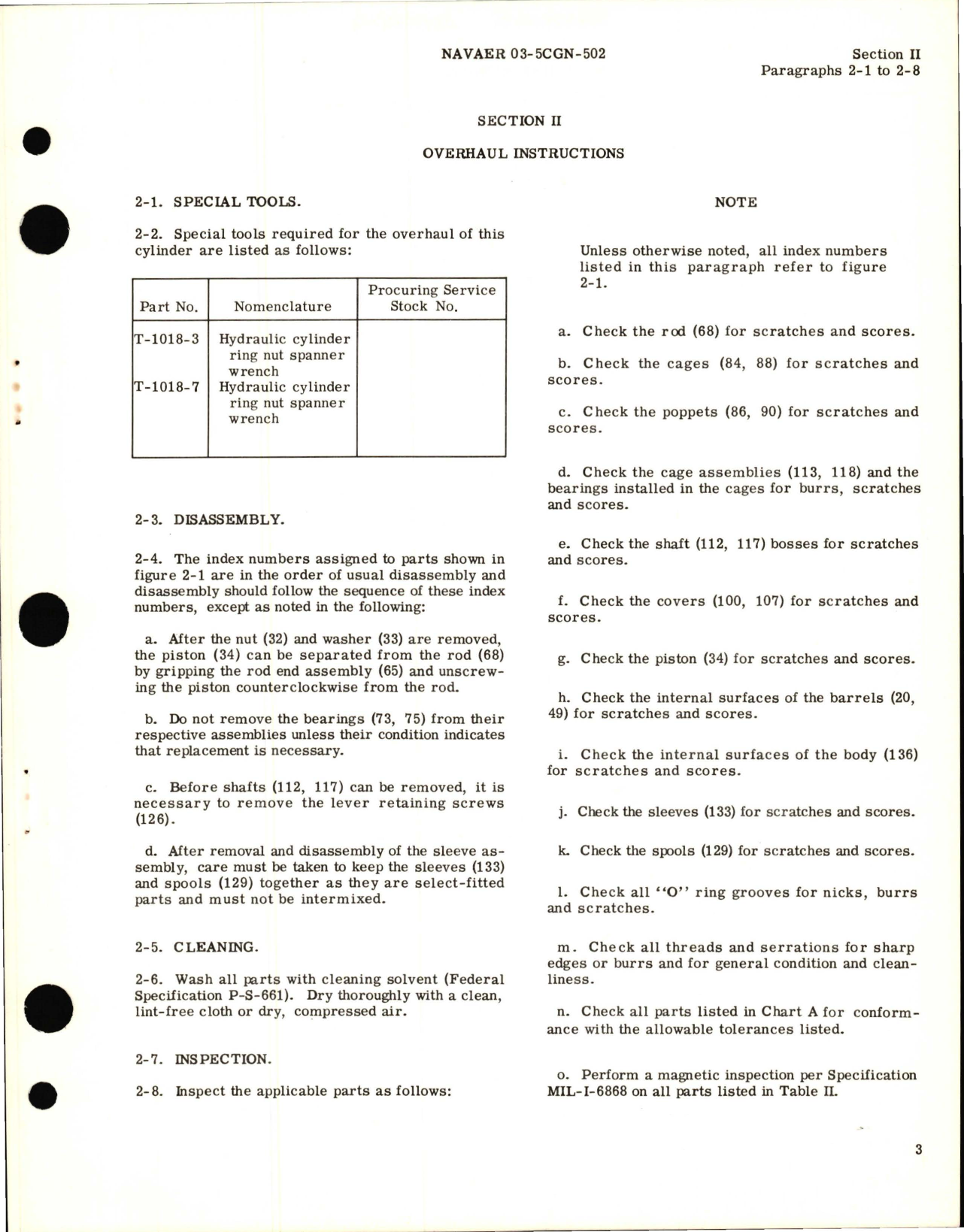 Sample page 5 from AirCorps Library document: Overhaul Instructions for Hydraulic Stabilizer Flight Control Actuating Cylinder Assembly - Part 187-58706-9
