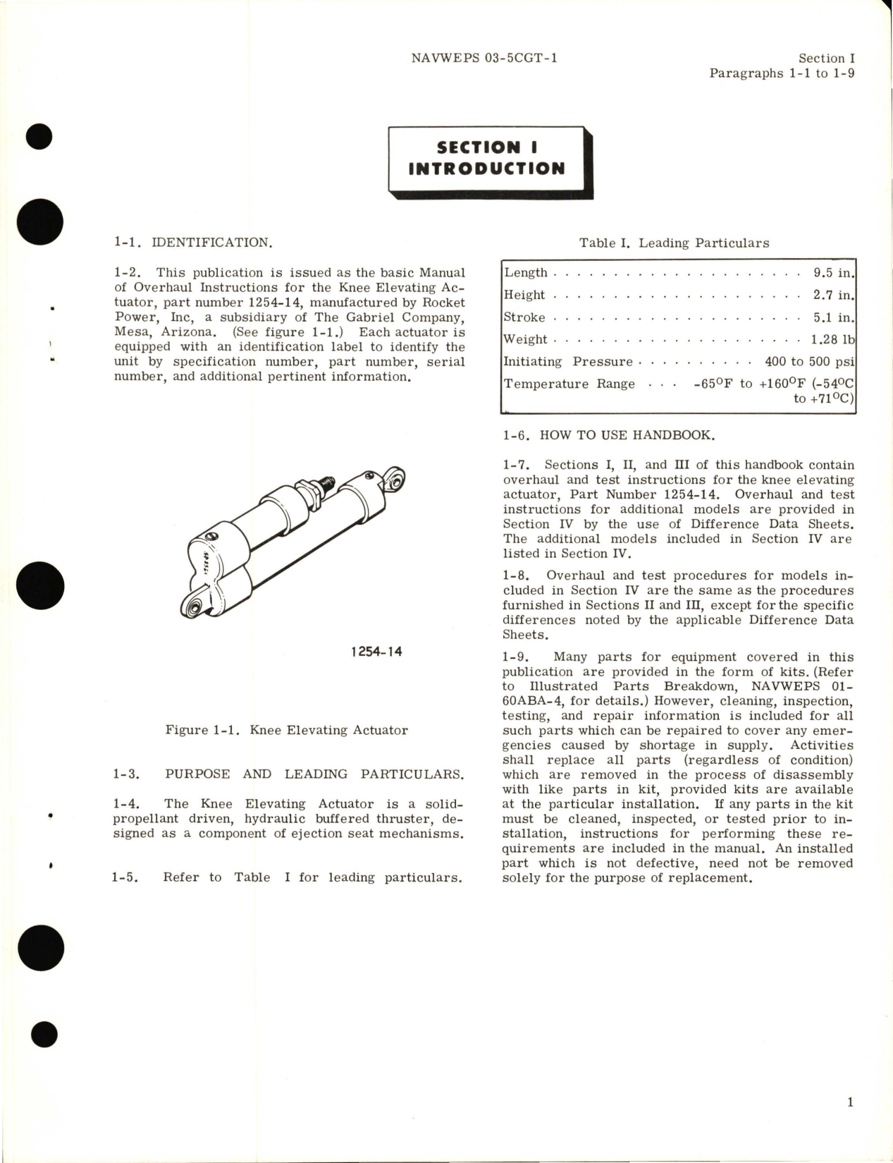 Sample page 5 from AirCorps Library document: Overhaul Instructions for Knee Elevating Actuator - Part 1254-14 