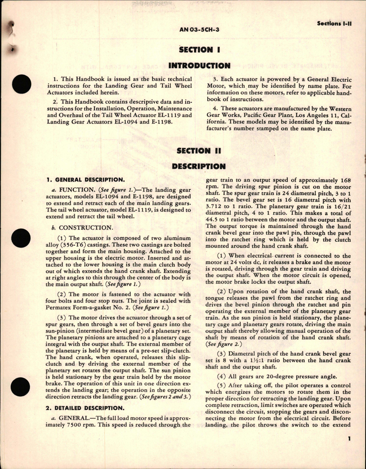 Sample page 5 from AirCorps Library document: Parts Catalog for Main Landing Gear Actuators - Models EL-1094, EL-1119 and E-1198 