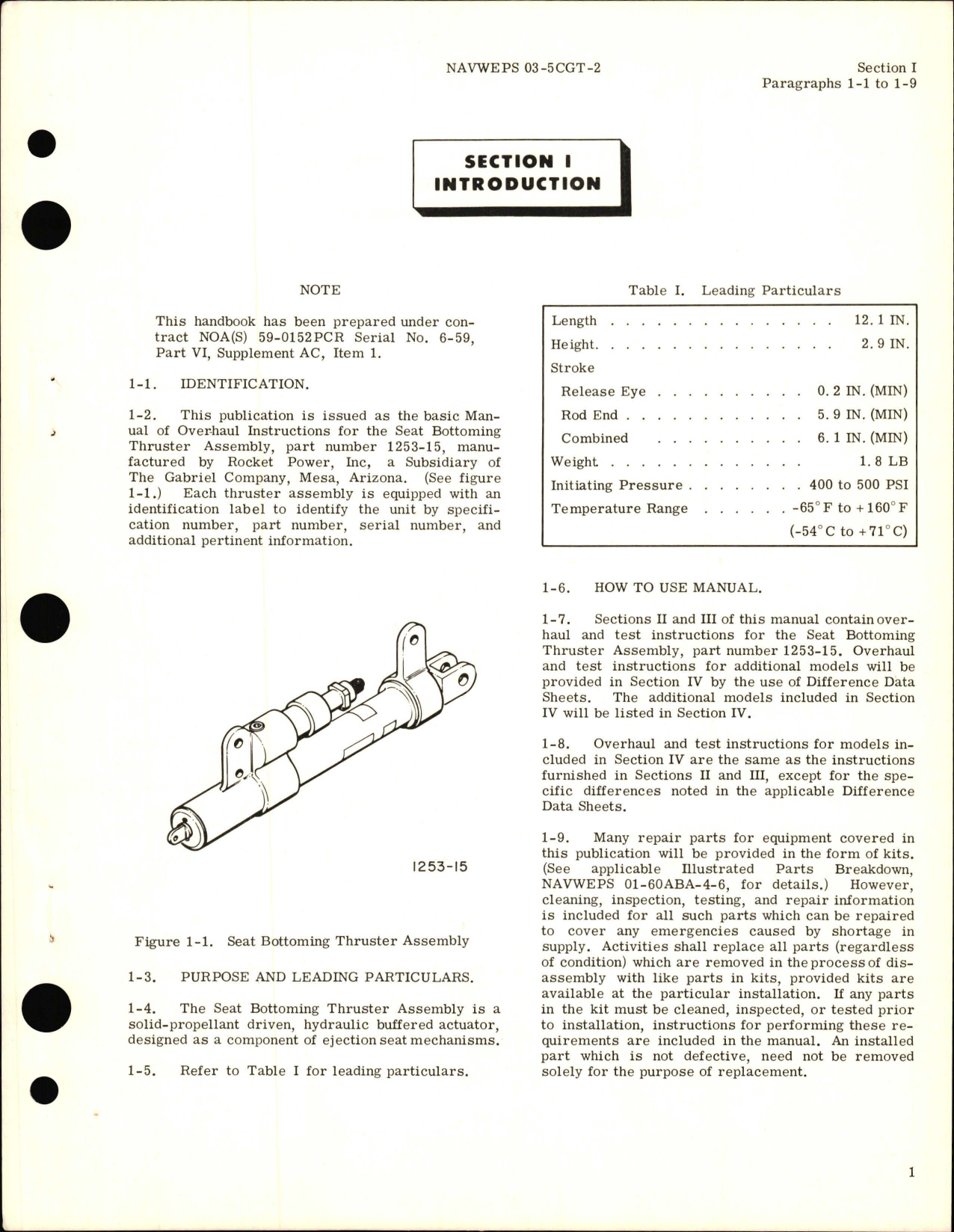 Sample page 5 from AirCorps Library document: Overhaul Instructions for Seat Bottoming Thruster Assembly - Part 1253-14C and 1253-15 