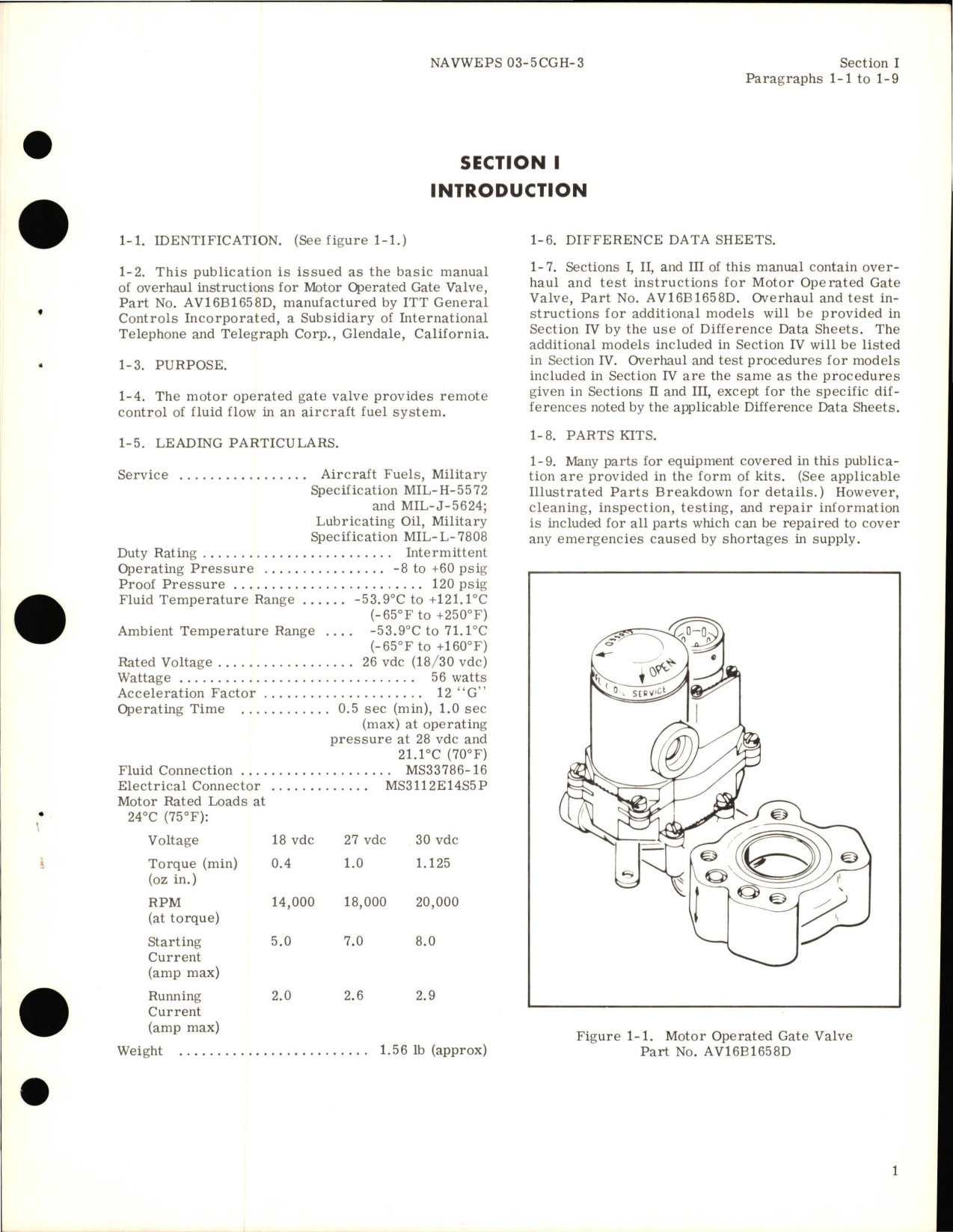 Sample page 5 from AirCorps Library document: Overhaul Instructions for Motor Operated Gate Valve - Part AV16B1658D 