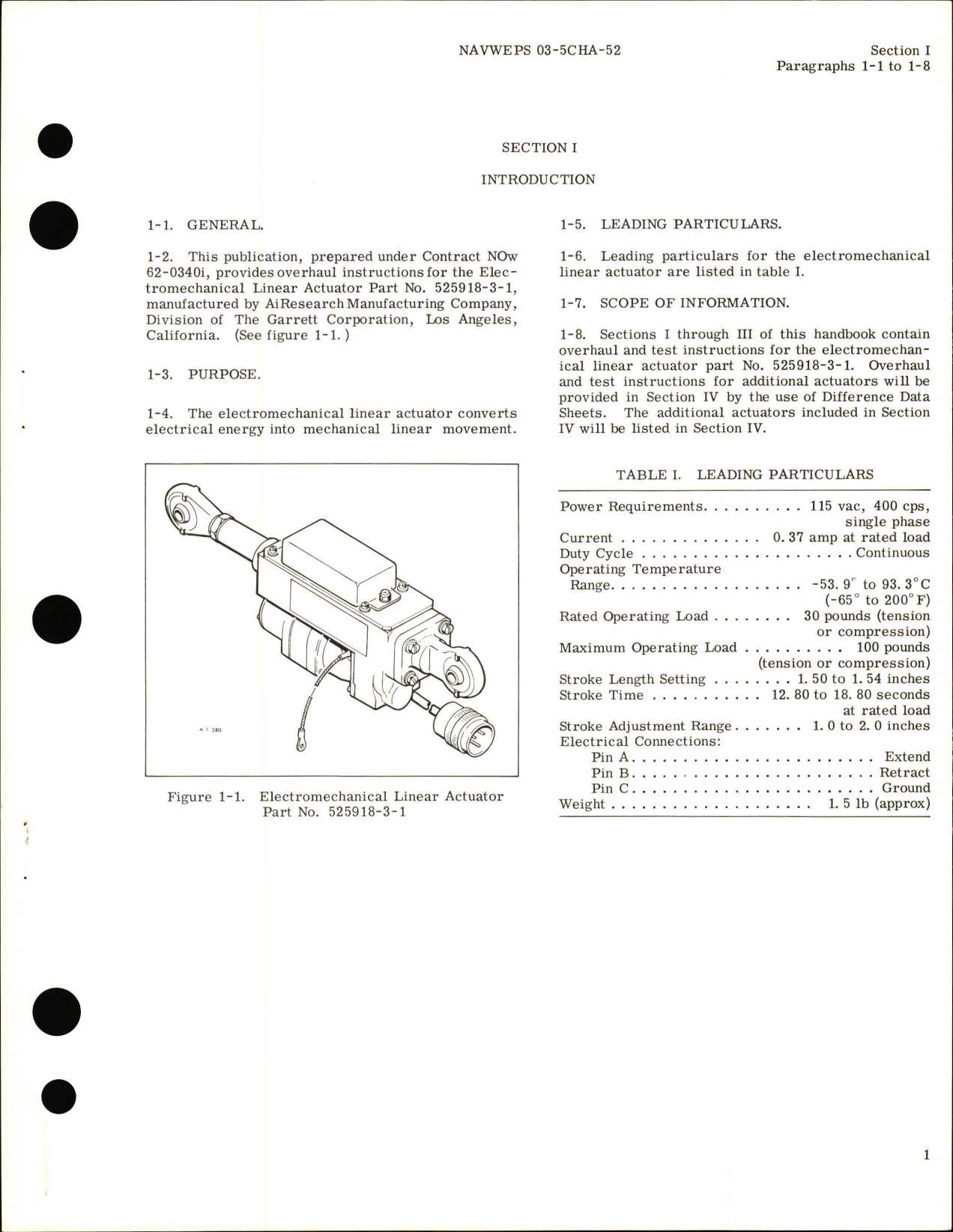 Sample page 5 from AirCorps Library document:  Overhaul Instructions for Electromechanical Linear Actuator - Part 525918-3-1 
