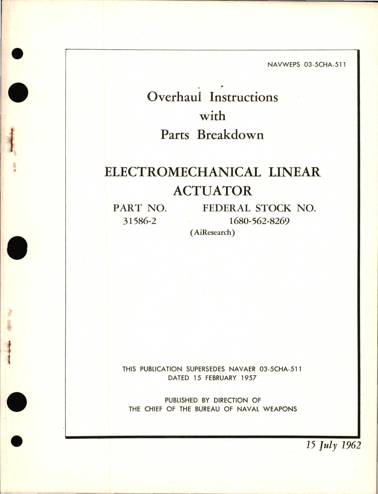 Sample page 5 from AirCorps Library document: Overhaul Instructions with Parts Breakdown for Electromechanical Linear Actuator - Part 31586-2 