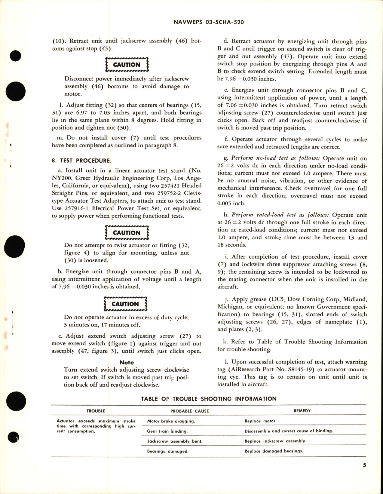 Sample page 5 from AirCorps Library document: Overhaul Instructions with Parts Breakdown Electromechanical Linear Actuator - Part 39622-1