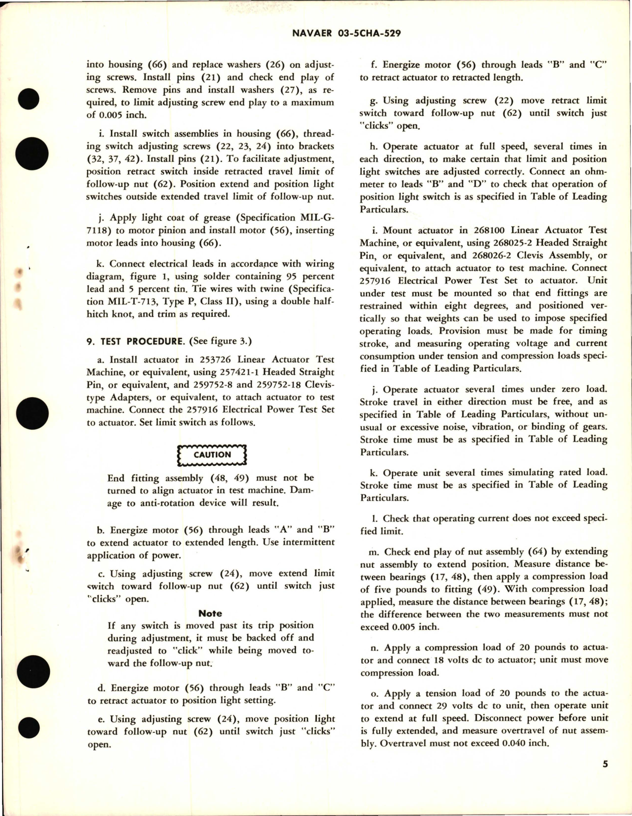 Sample page 5 from AirCorps Library document: Overhaul Instructions with Parts Breakdown for Electromechanical Linear Actuator - Part 525162-1 - Model ELA2-44-1