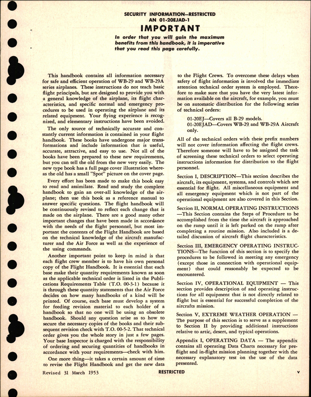 Sample page 7 from AirCorps Library document: Flight Handbook for WB-29 and WB-29A