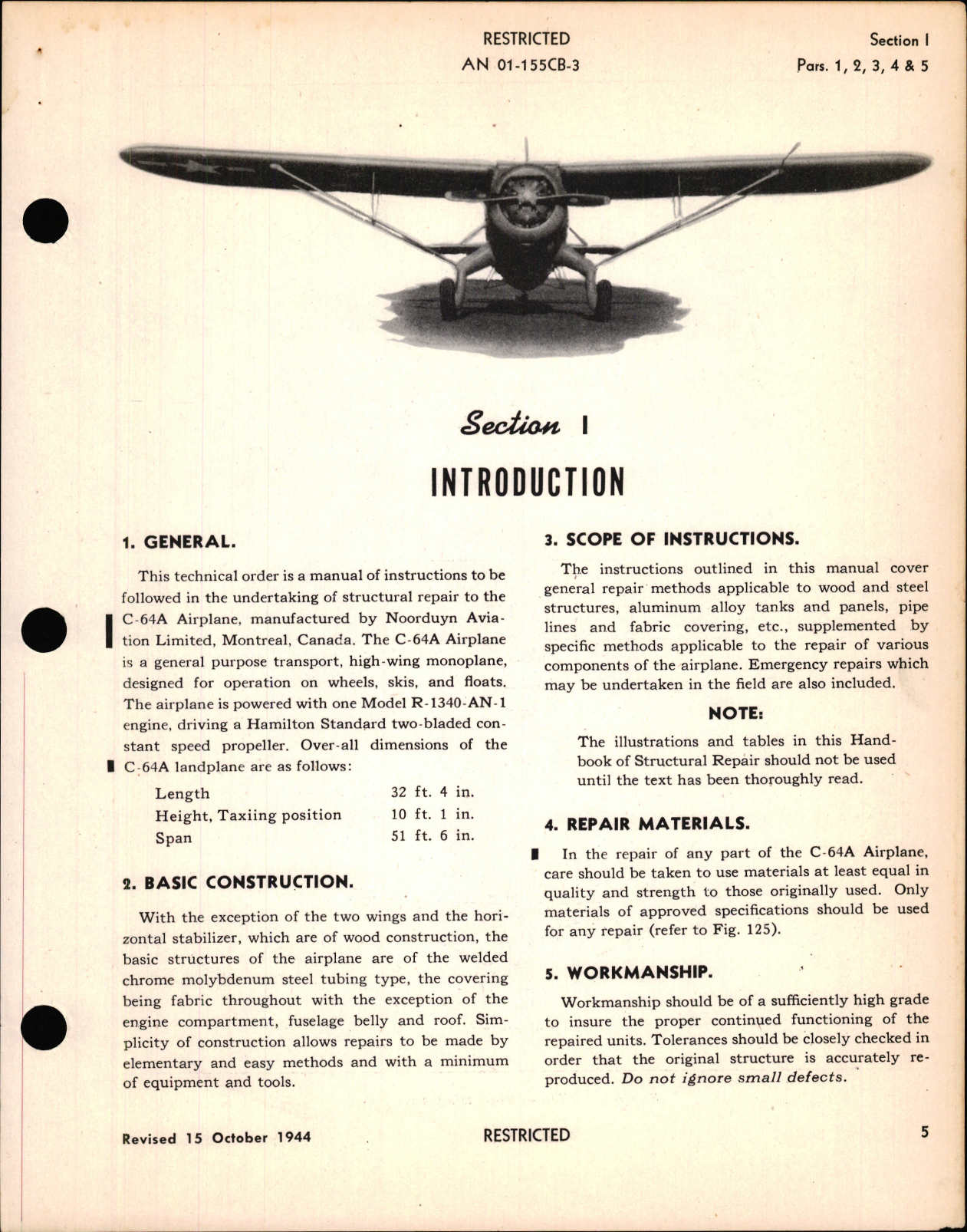 Sample page 7 from AirCorps Library document: Structural Repair Instructions for C-64A