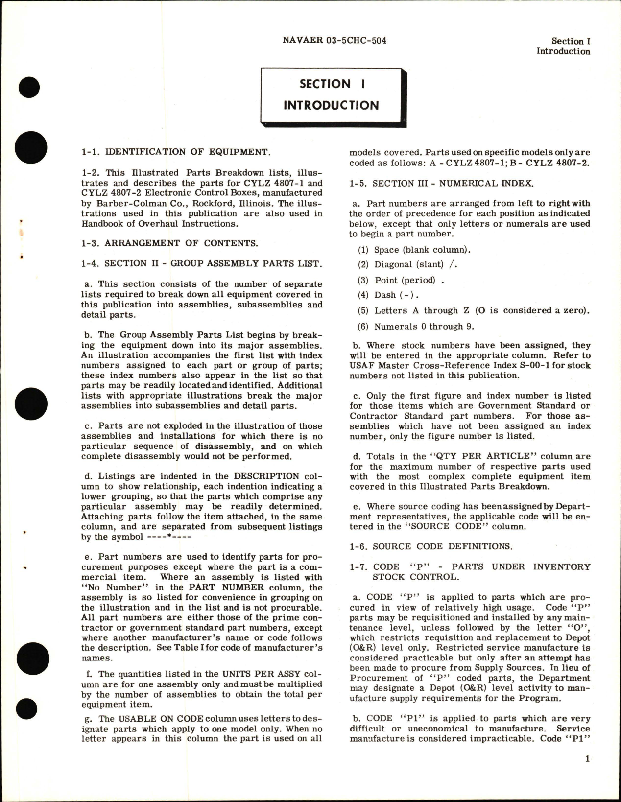 Sample page 5 from AirCorps Library document: Illustrated Parts Breakdown for Electronic Control Box - CYLZ 4807-1 and CYLZ 4807-2