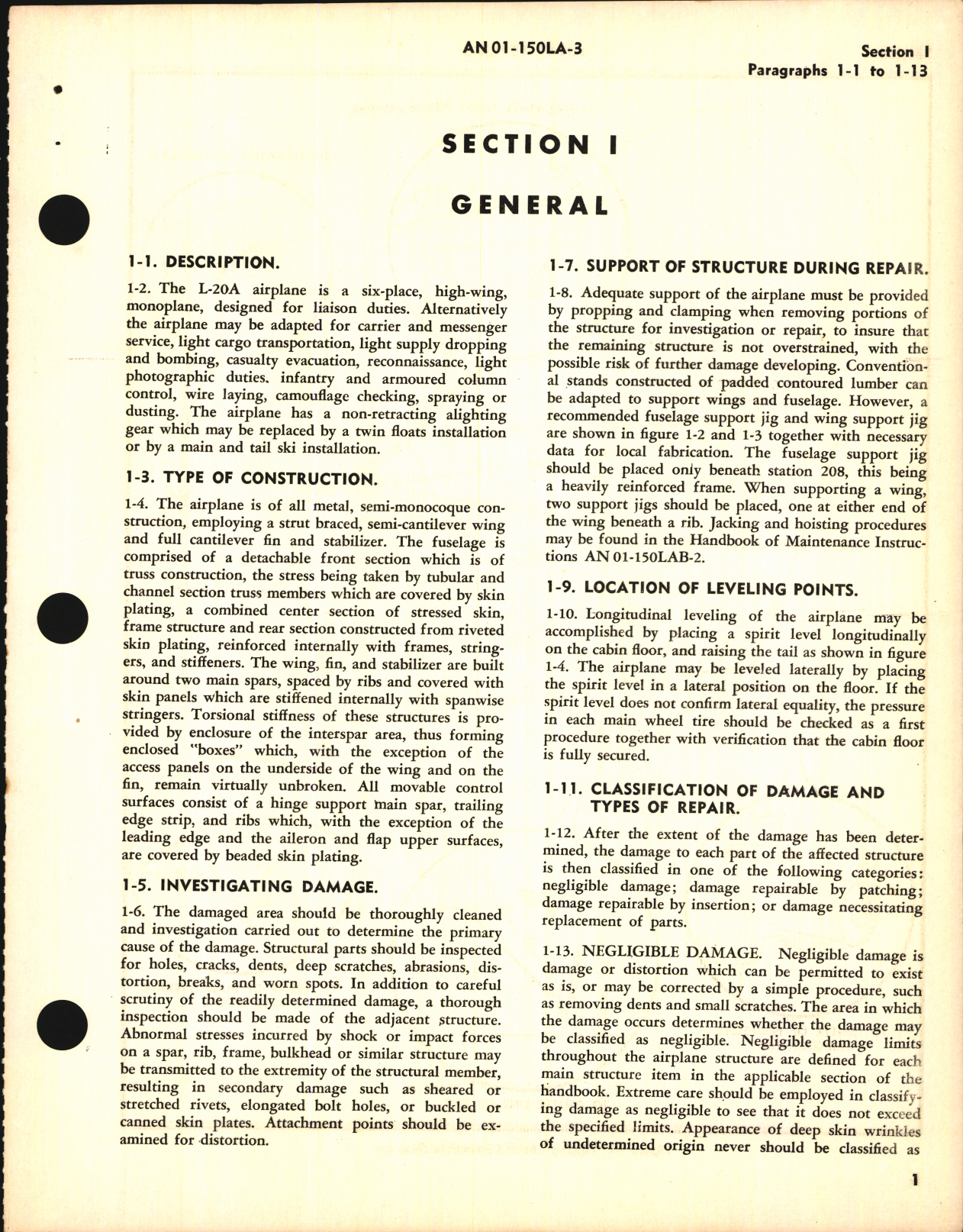 Sample page 7 from AirCorps Library document: Structural Repair Instructions for L-20A