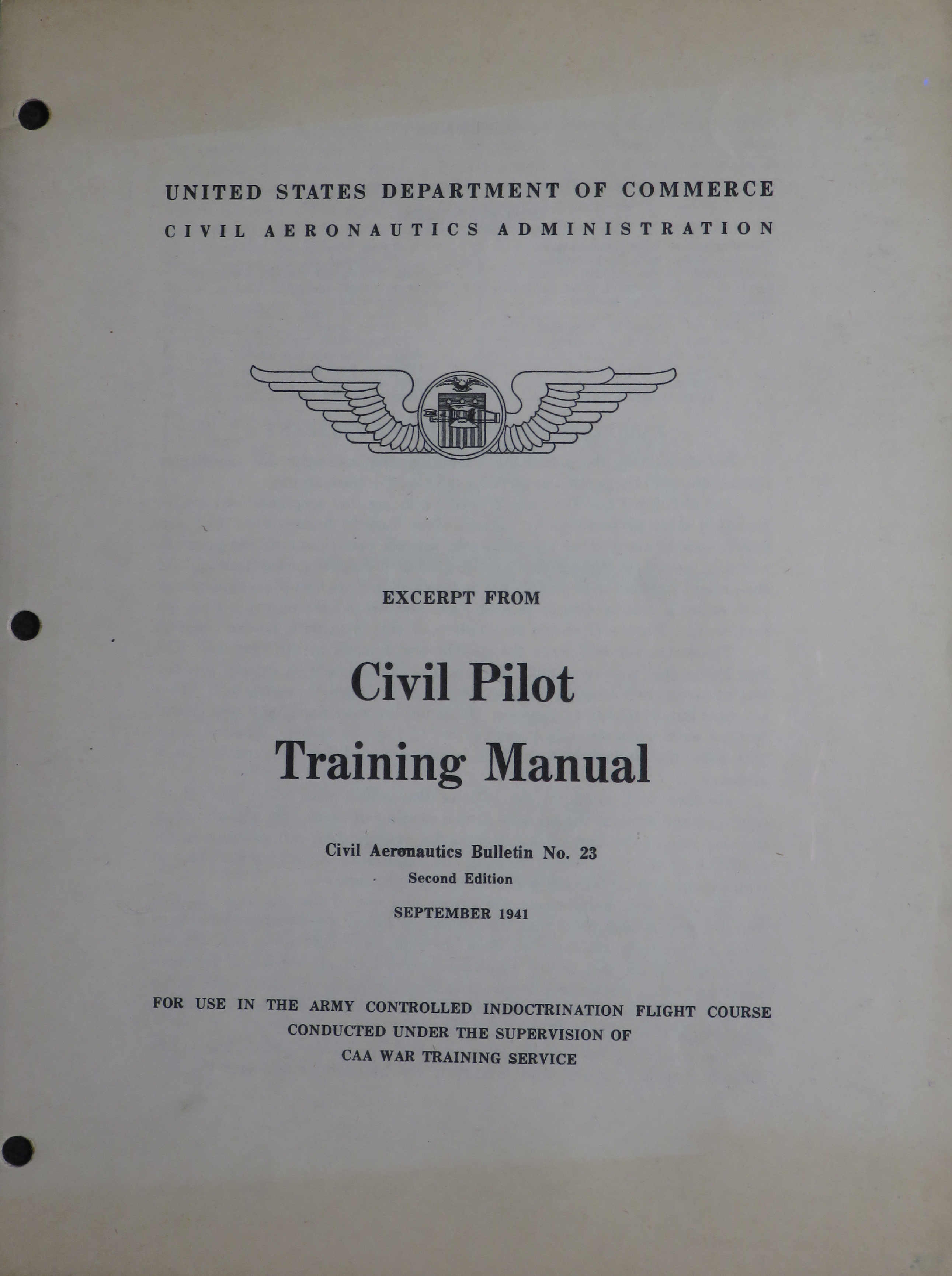 Sample page 1 from AirCorps Library document: Civil Pilot Training Manual