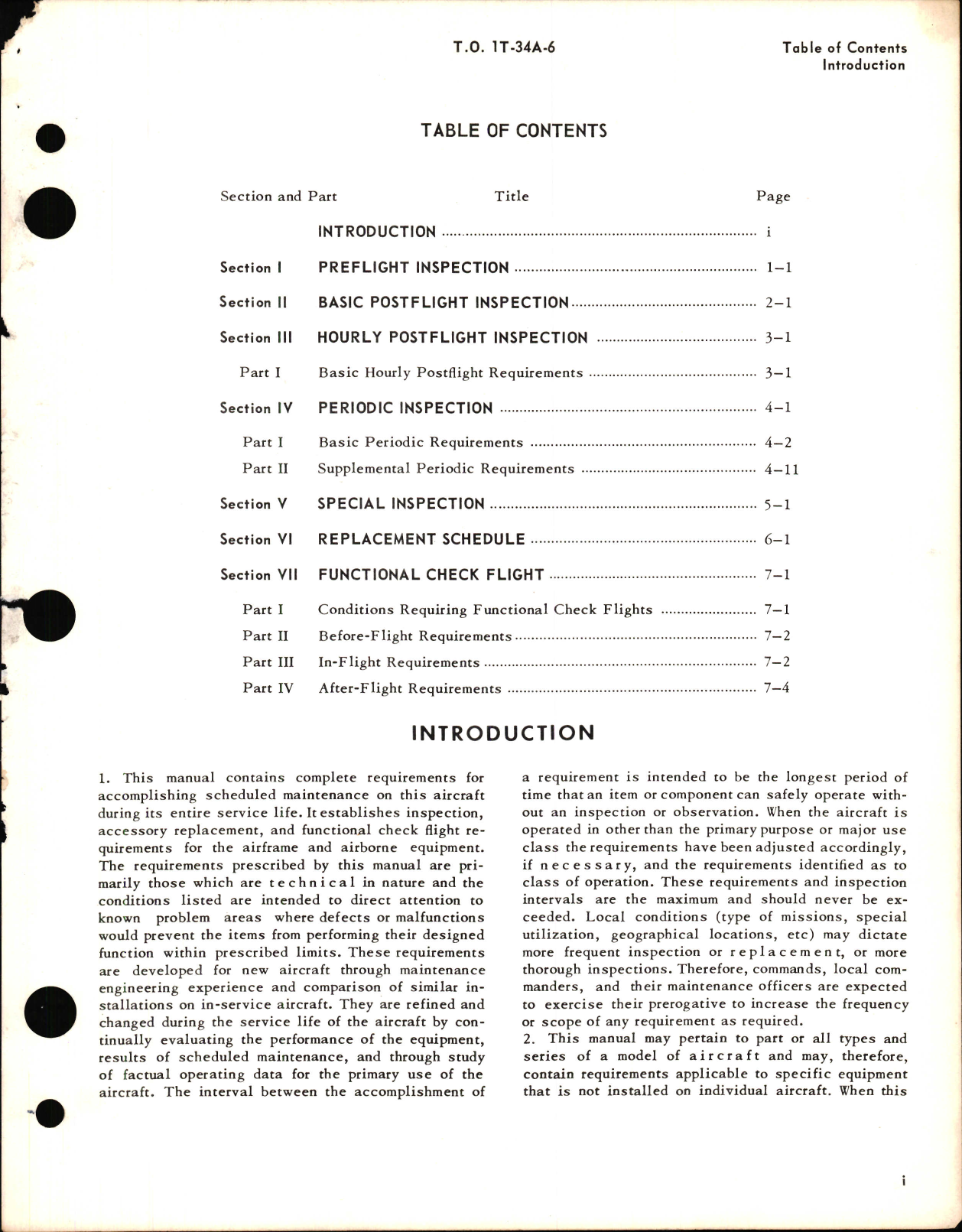 Sample page 3 from AirCorps Library document: Aircraft Scheduled Inspection and Maintenance Requirements for T-34A