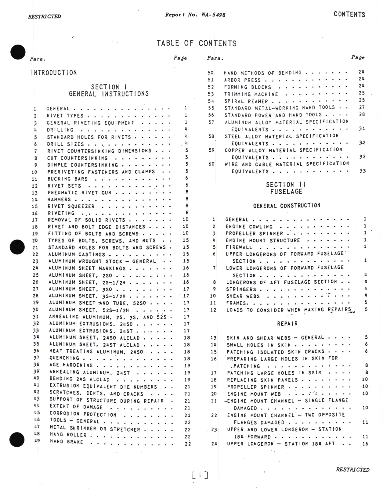 Sample page 5 from AirCorps Library document: Instructions for Structural Repair of the Model A-36A Fighter-Divebomber