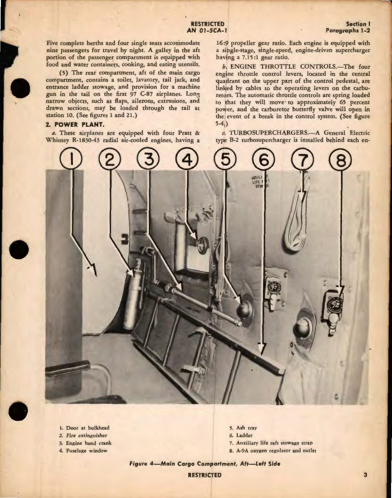 Sample page 5 from AirCorps Library document: Pilot's Flight Operating Instructions for Army Models C-87, C-87A and C-87B Navy Models RY-1 and RY-2 Airplanes