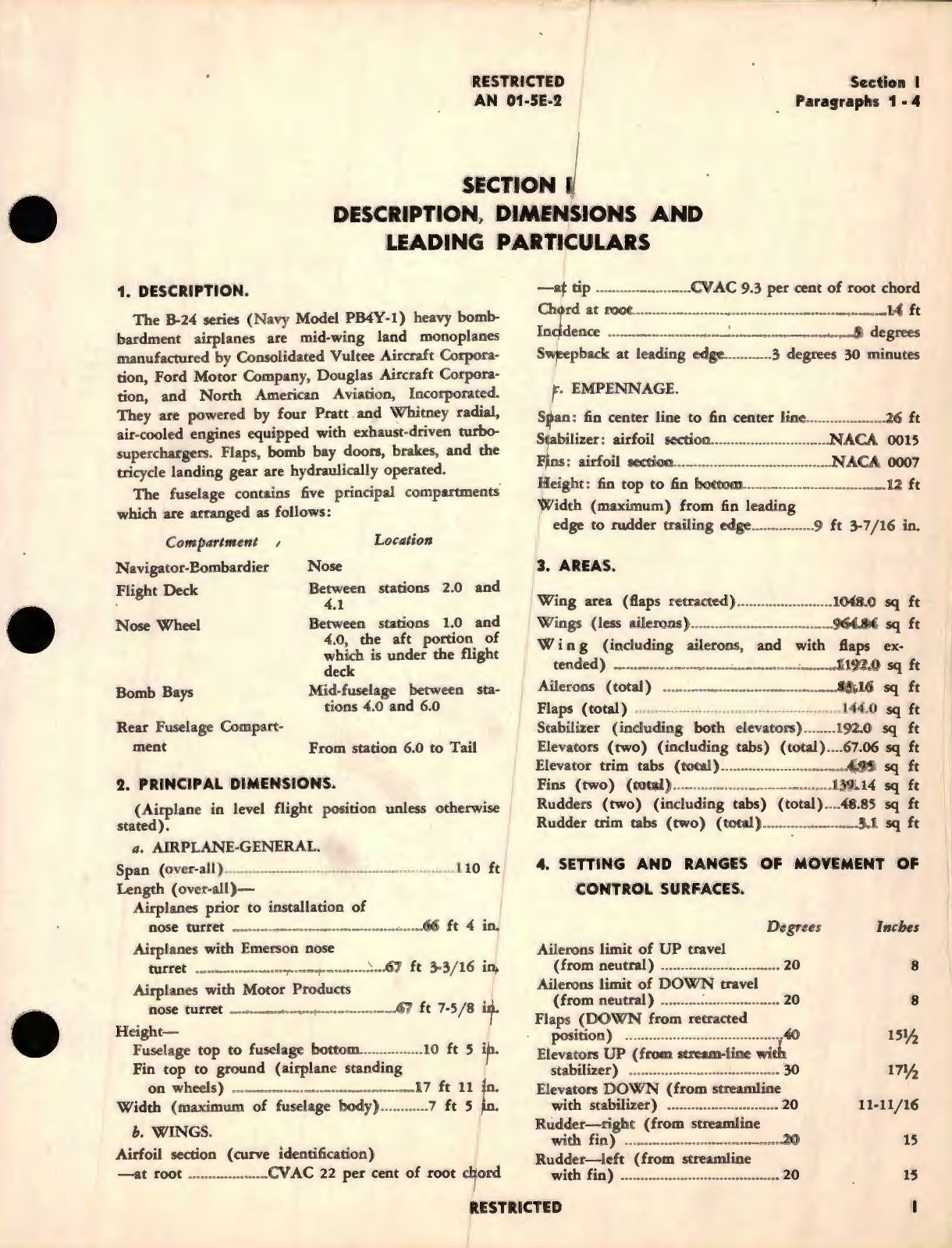 Sample page 7 from AirCorps Library document: Erection and Maintenance Instructions for Army Models B-24, G, H, J and L, RB-24C and E Navy Models PB4Y-1 British Models Liberator BIII, GRIII, GRV, BV1, BVII, and GRVIII