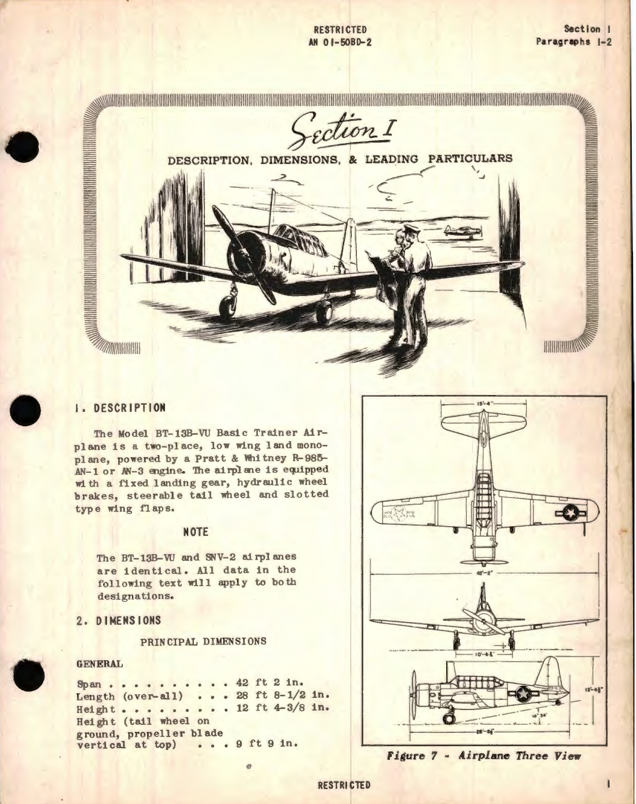 Sample page 7 from AirCorps Library document: Erection and Maintenance Instructions for Army Model BT-13B Navy Model SNV-2 Airplanes